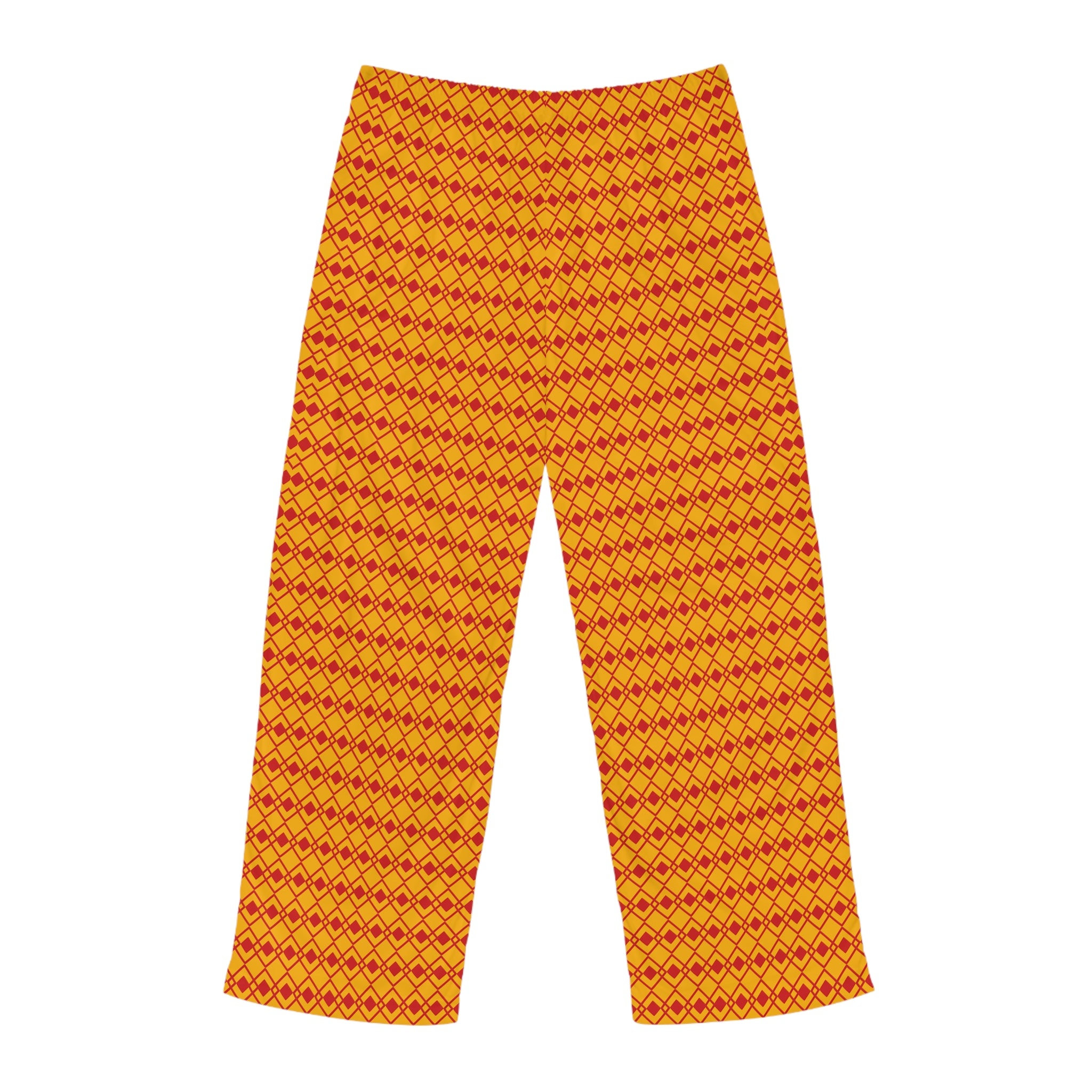 Vibrant Red Diamonds African-Inspired Pajama Pants-Afroadorn 