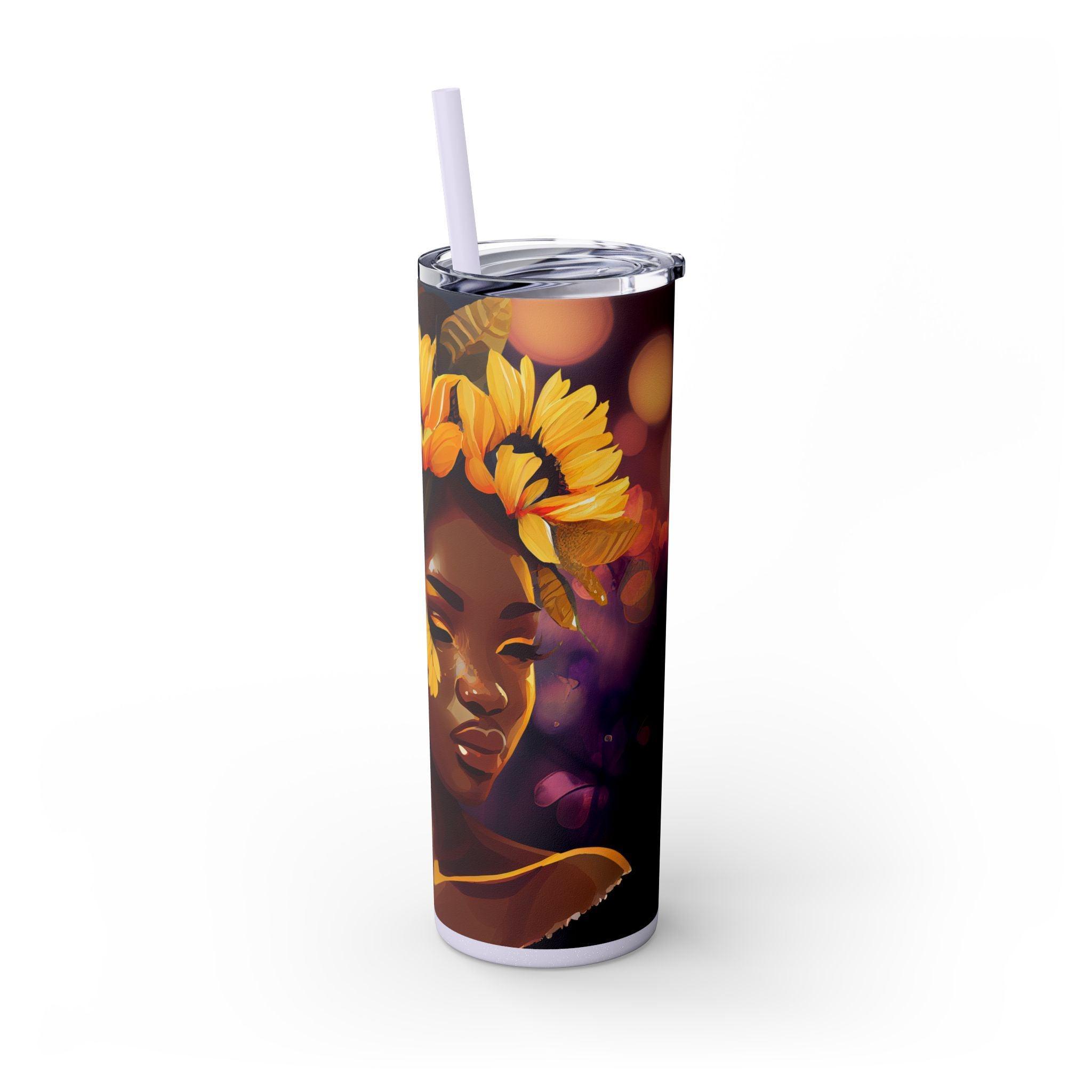 Sunflower Sisterhood 20oz Tumbler-Afroadorn 