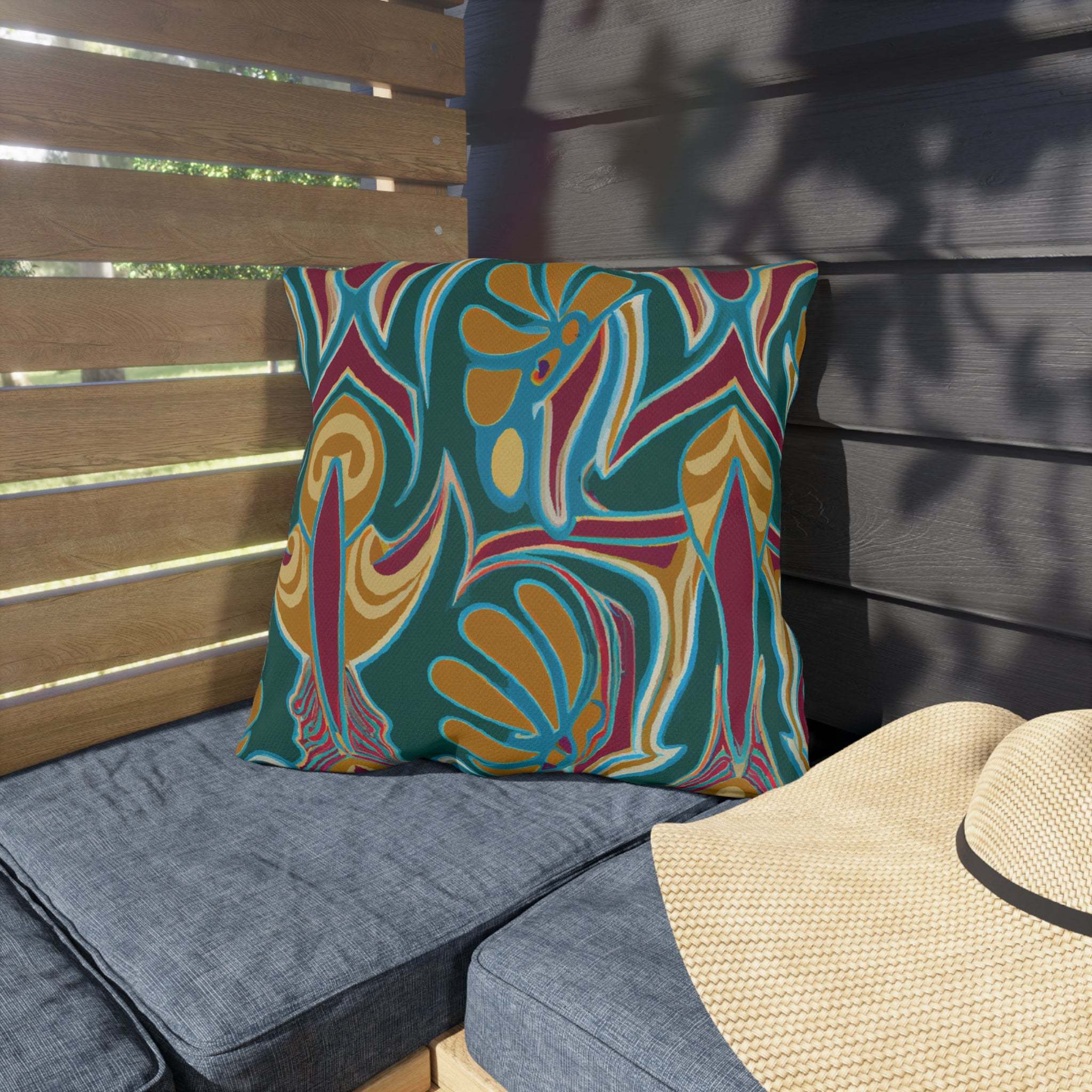 Vibrant Savanna Sunsets Outdoor Throw Pillow-Afroadorn 