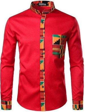 Men's Vibrant Kente Dashiki Top-Afroadorn 