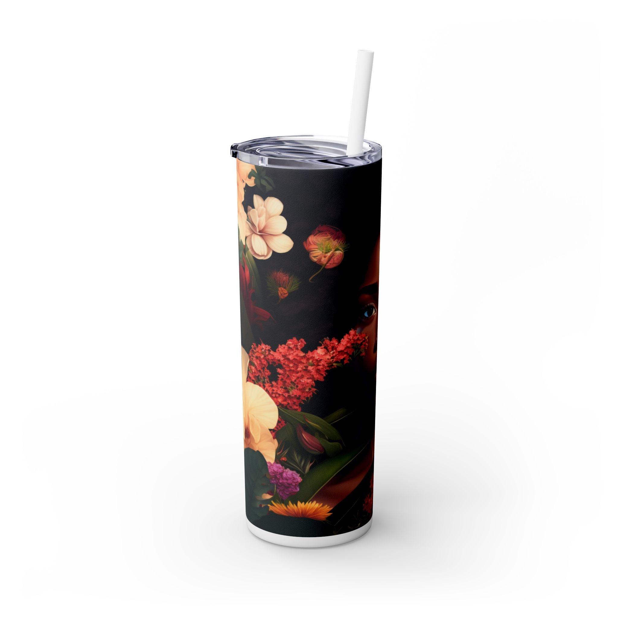 Vibrant African Flora Tumbler 20oz-Afroadorn 