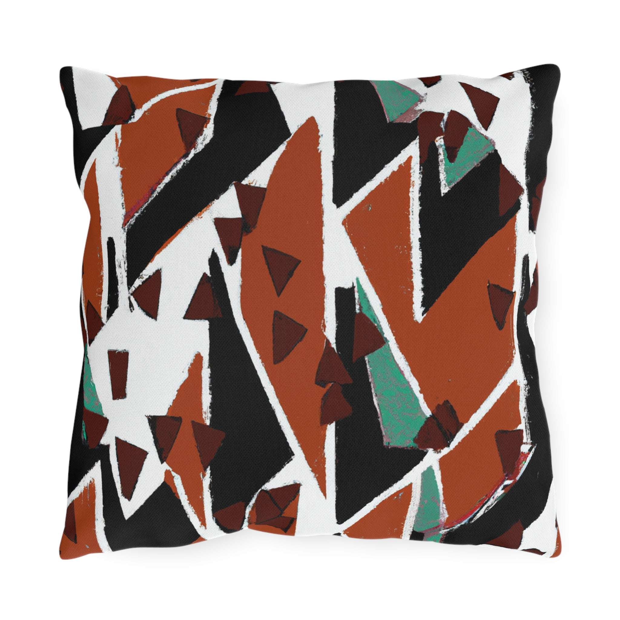 Earth Tone Abstract Outdoor Pillow-Afroadorn 