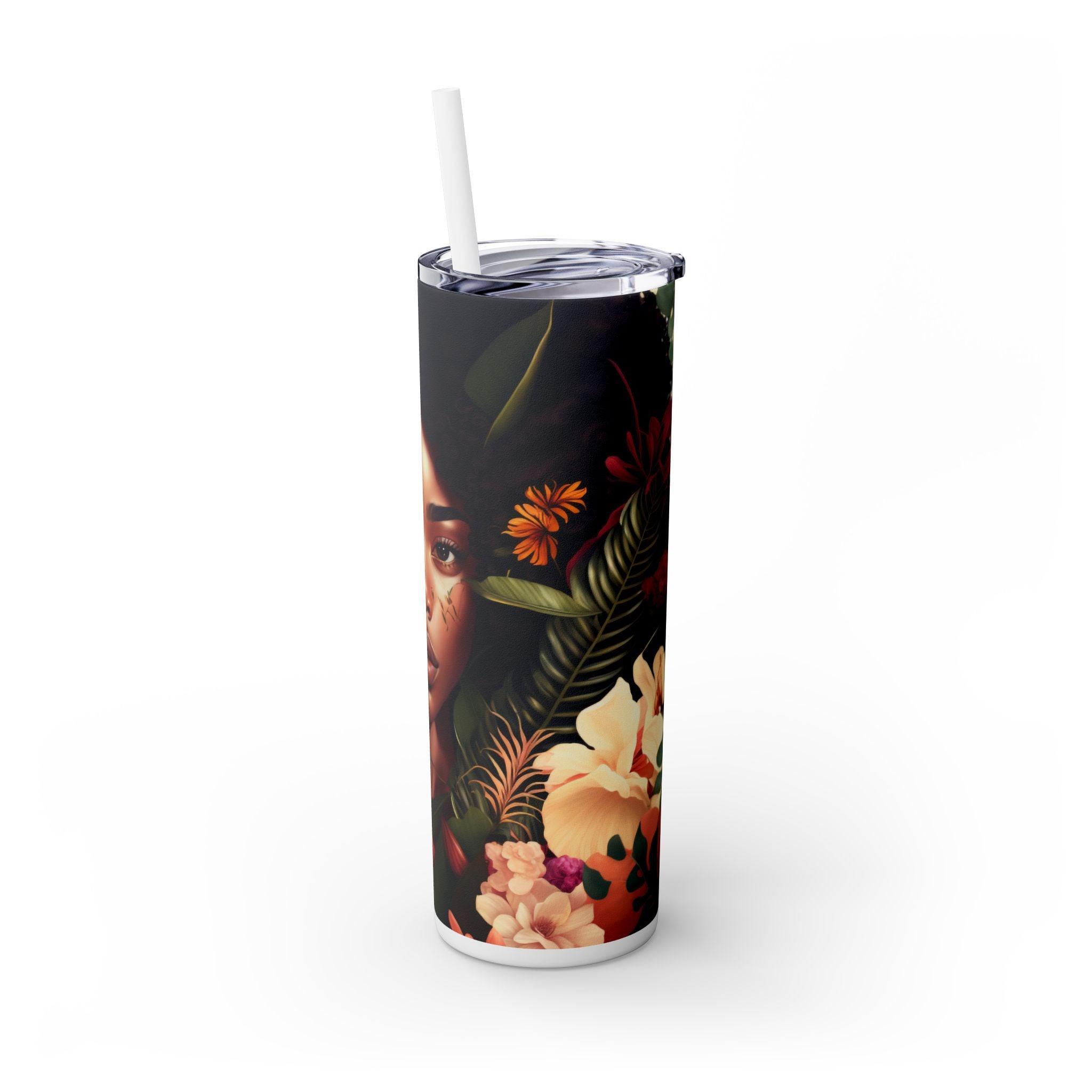 Vibrant African Flora Tumbler 20oz-Afroadorn 