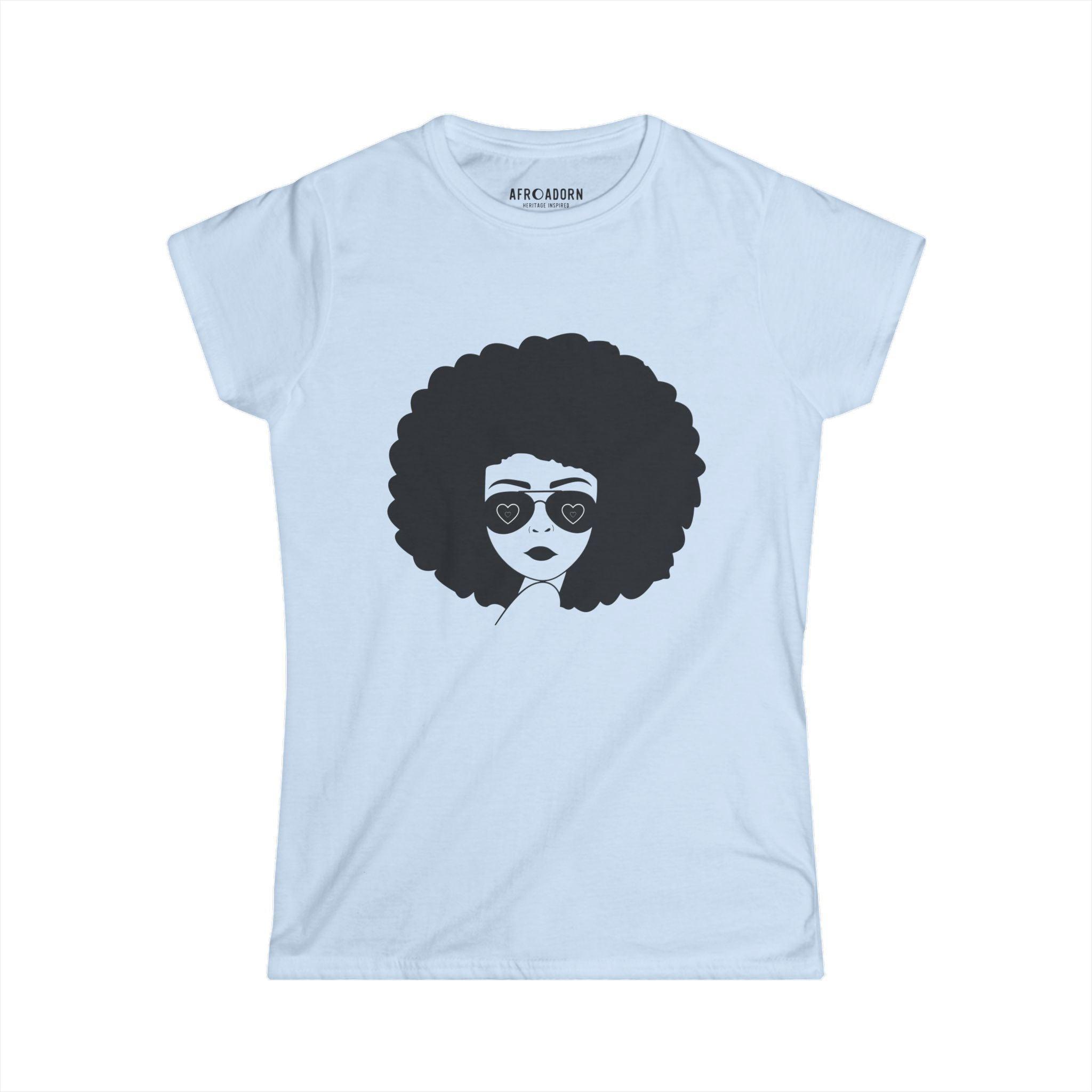 Bold Afro and Hearts Women's T-Shirt-Afroadorn 