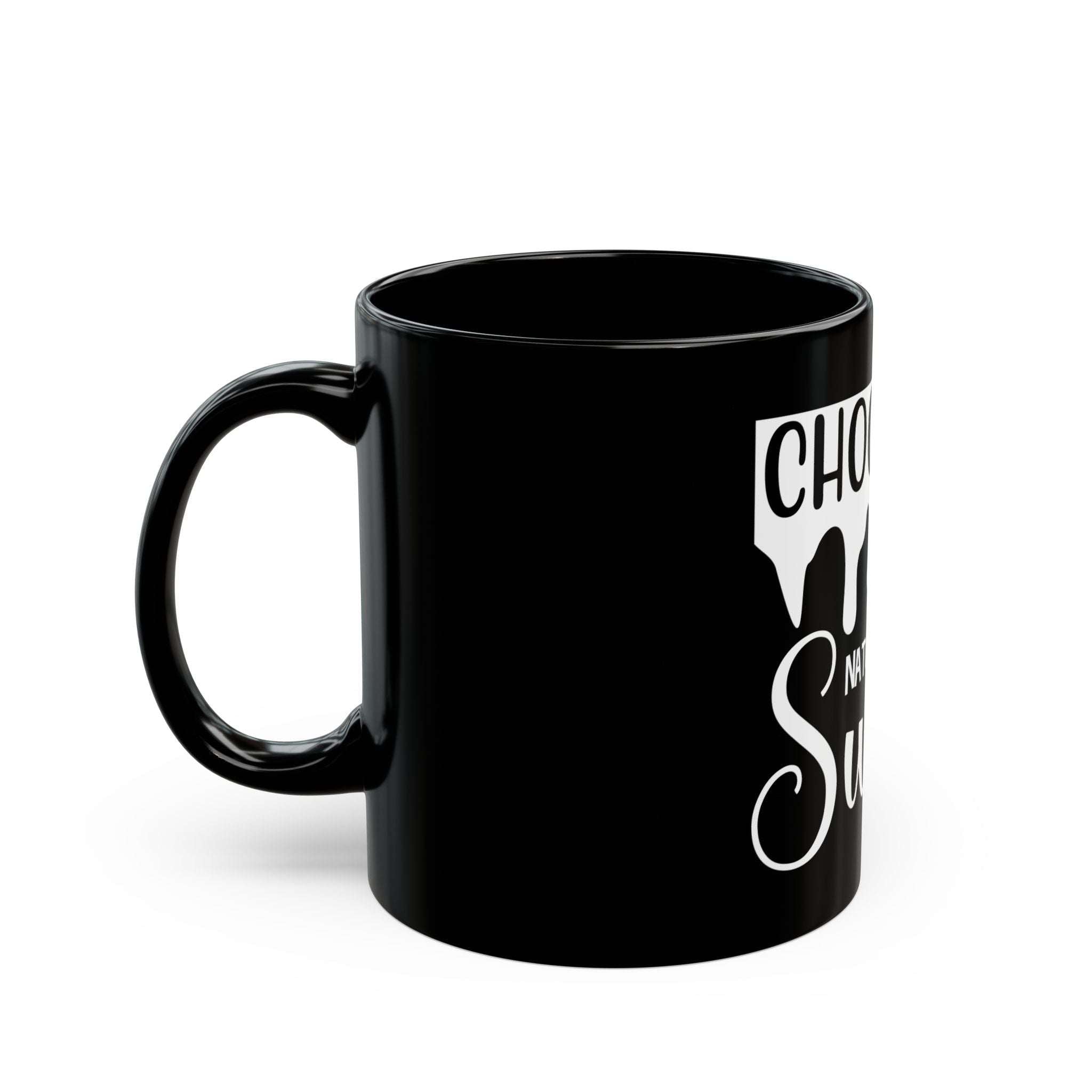 Bold Black 'Chocolate Naturally Sweet' Mug-Afroadorn 