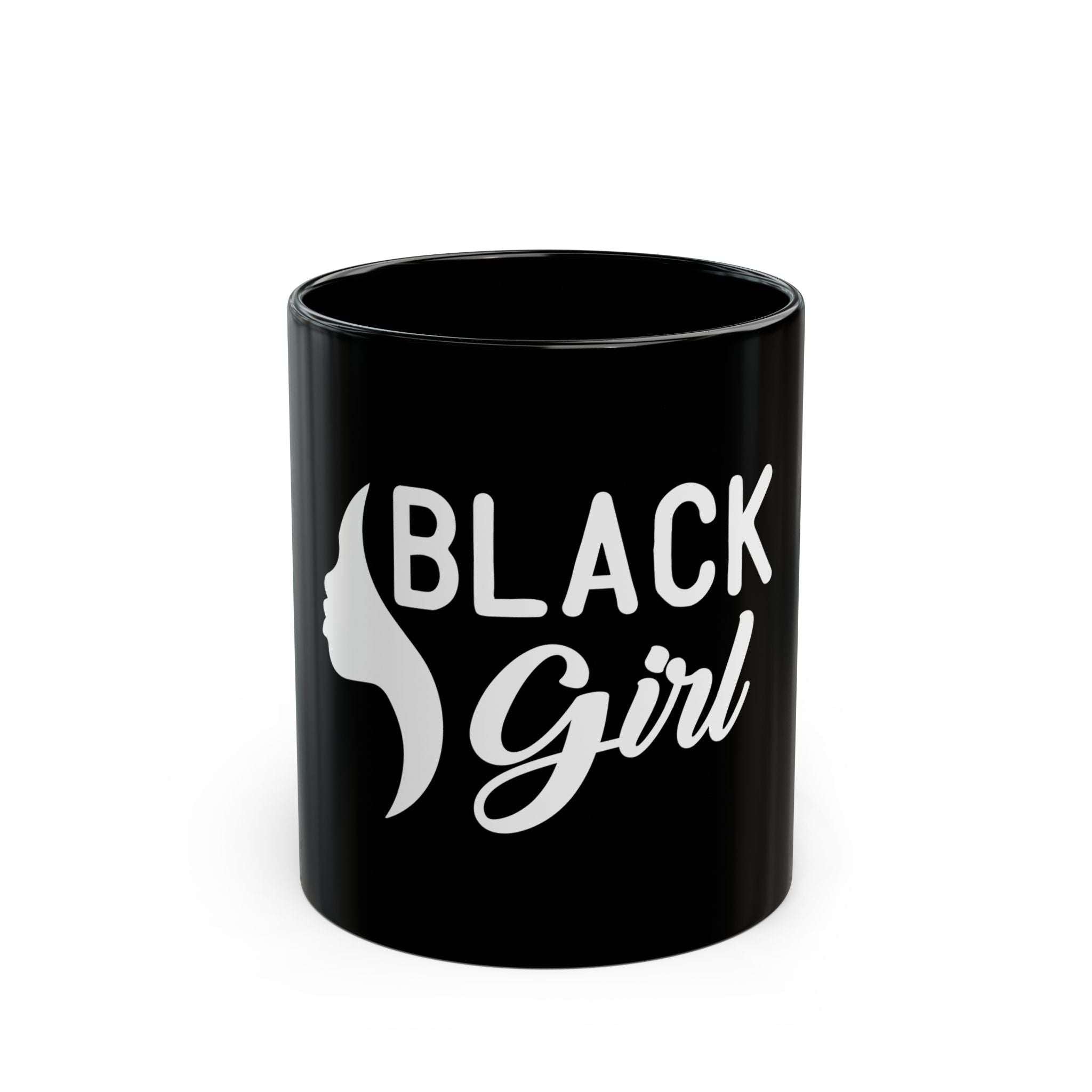 Bold Black Girl, Black Coffee Mug-Afroadorn 