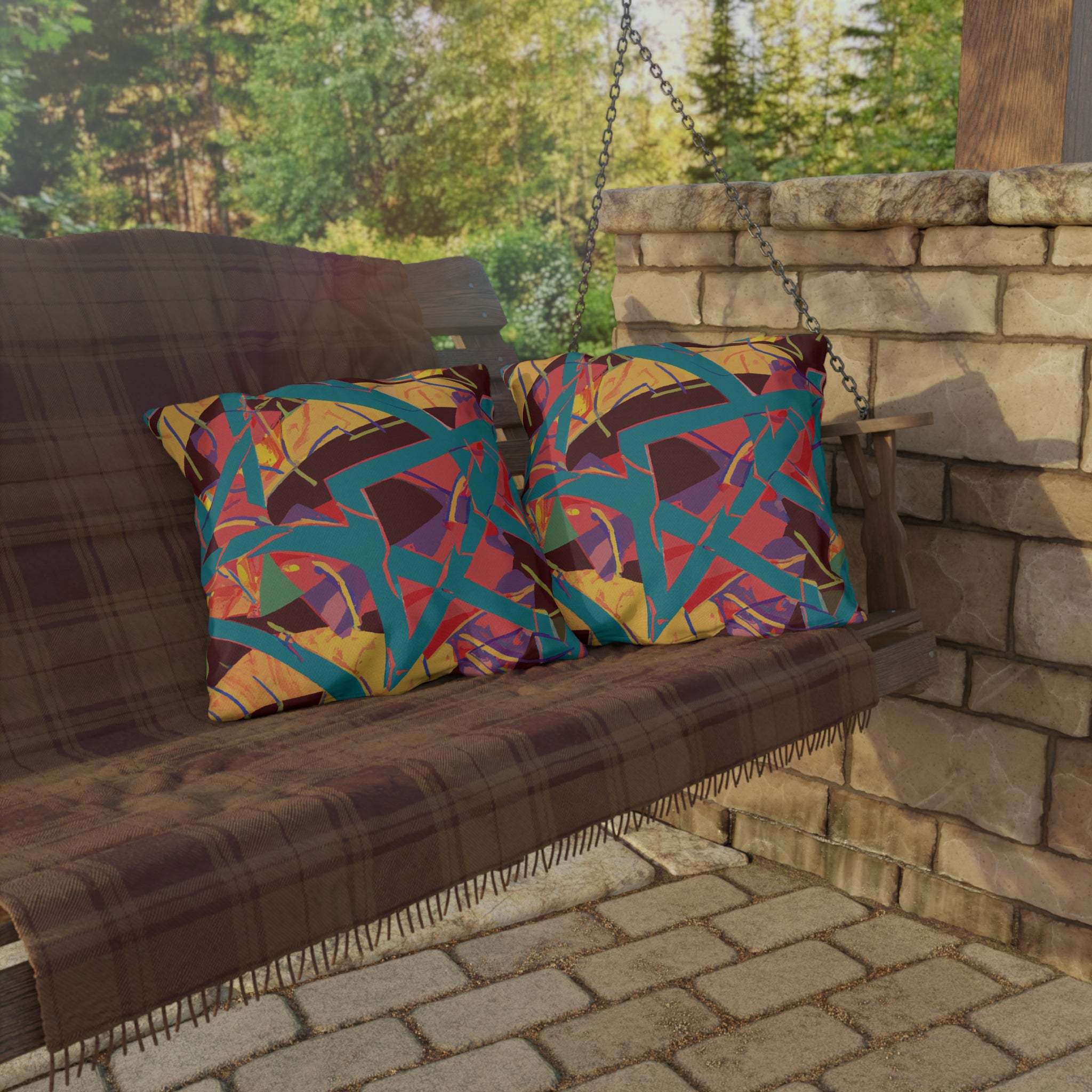 Vibrant Heritage Outdoor Throw Pillow-Afroadorn 