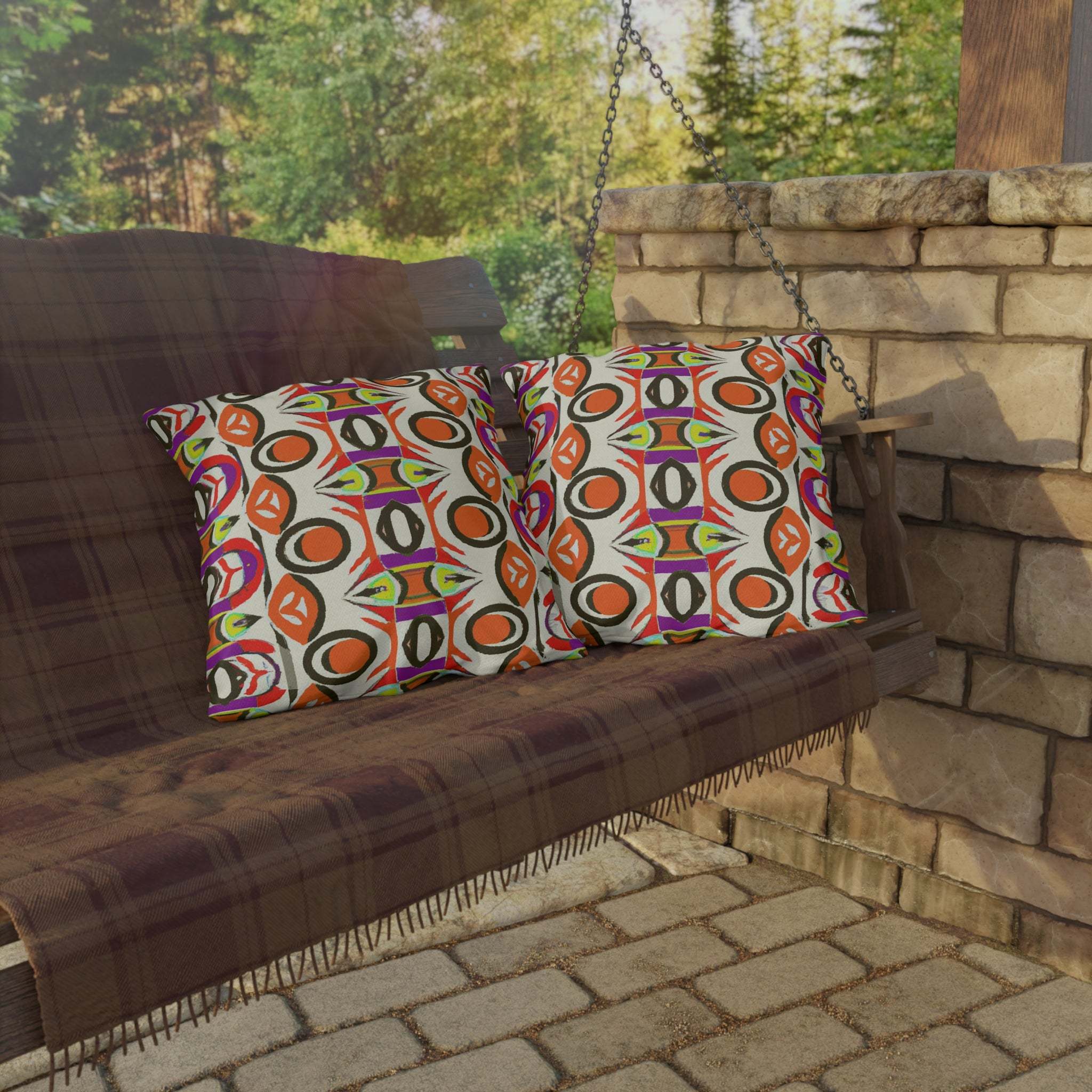 Zafari Oasis African Inspired Outdoor Throw Pillow-Afroadorn 