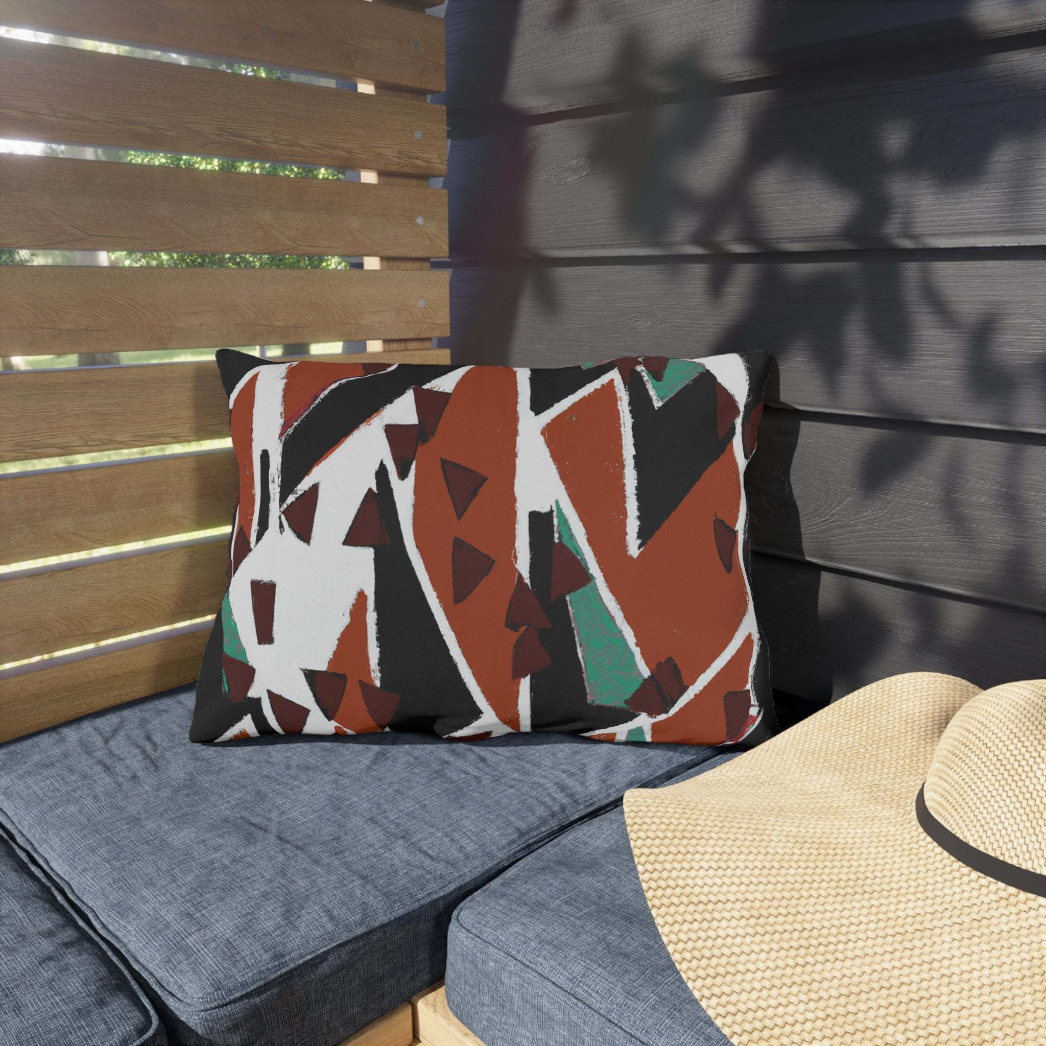 Earth Tone Abstract Outdoor Pillow-Afroadorn 