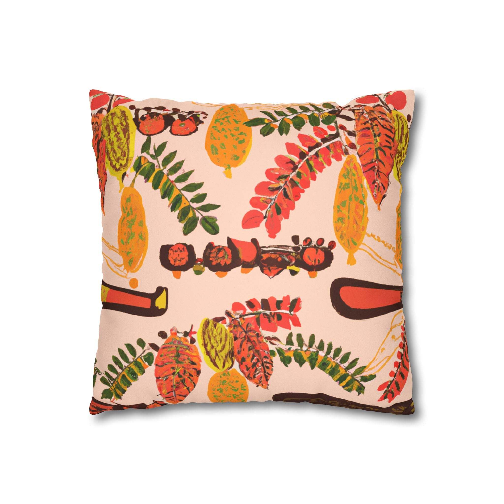 Serengeti Vibes: Vibrant Tribal Print Suede Pillow Cover-Afroadorn 