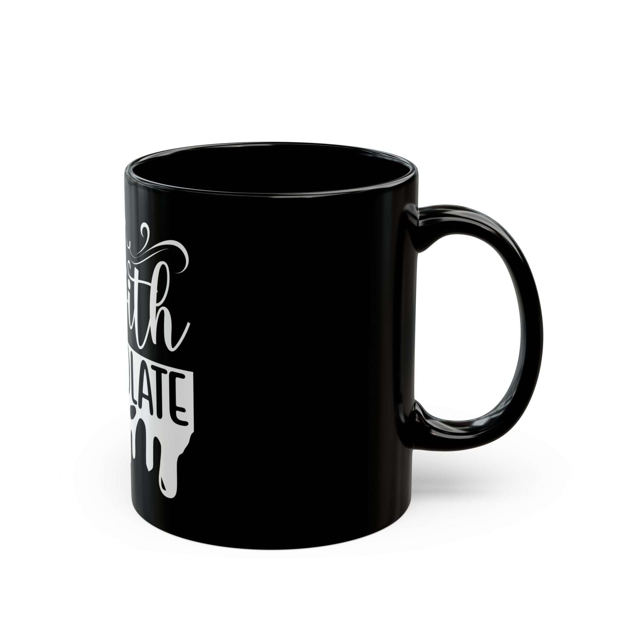 Bold Contrast Chocolate Drip Black Mug-Afroadorn 