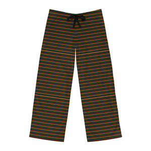 Unity Striped Pajama Pants in Pan-African Colors-Afroadorn 