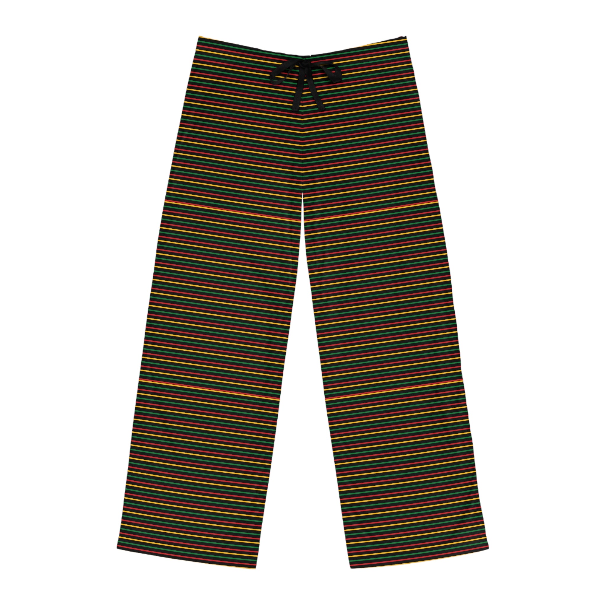 Unity Striped Pajama Pants in Pan-African Colors-Afroadorn 