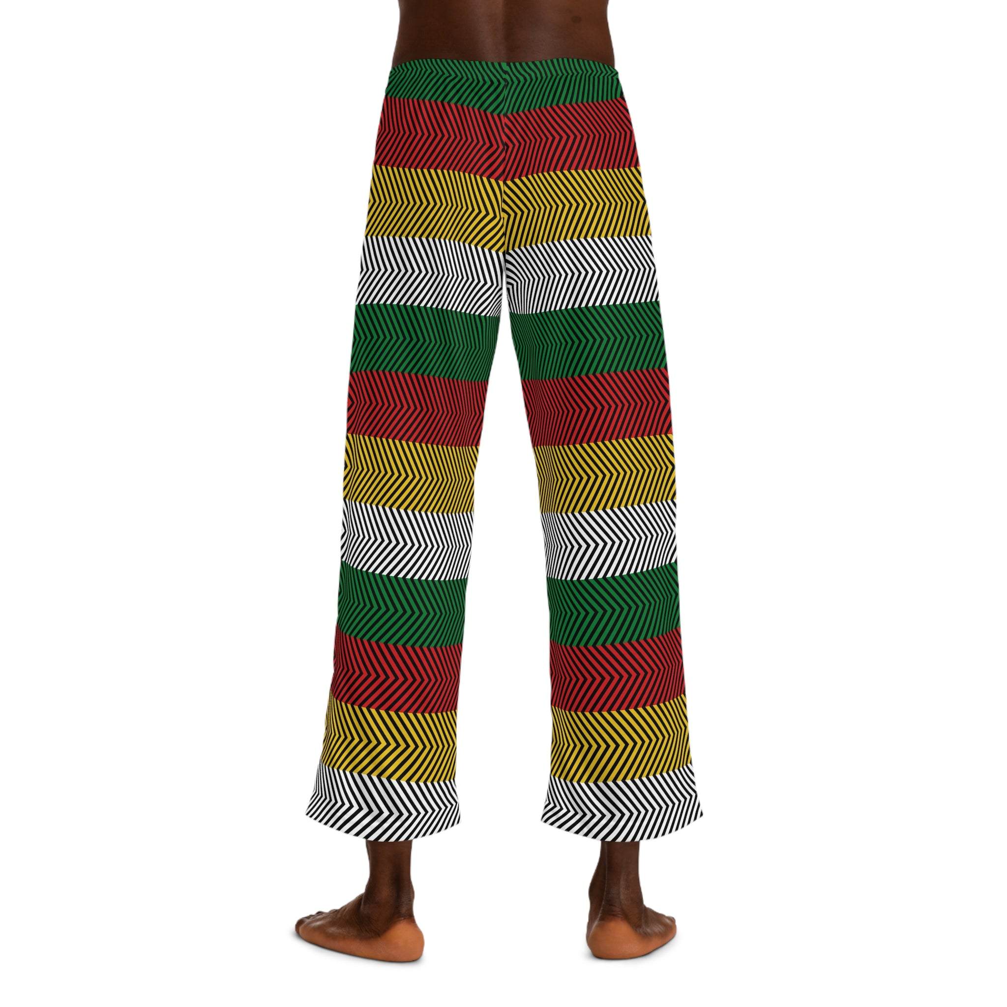 Progress Chevron Pajama Pants in Pan-African Colors-Afroadorn 