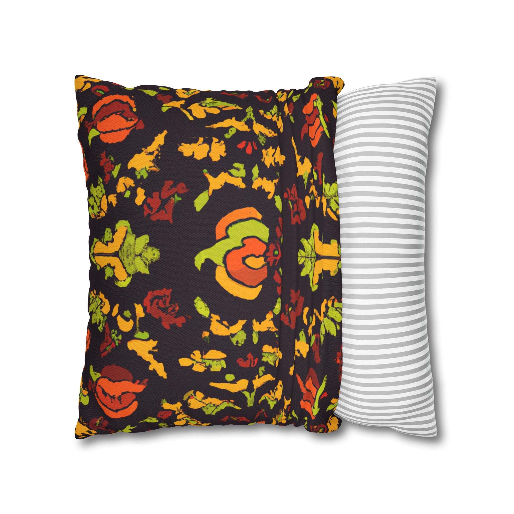 Vibrant Adinkra: Afrocentric Throw Pillow Case-Afroadorn 