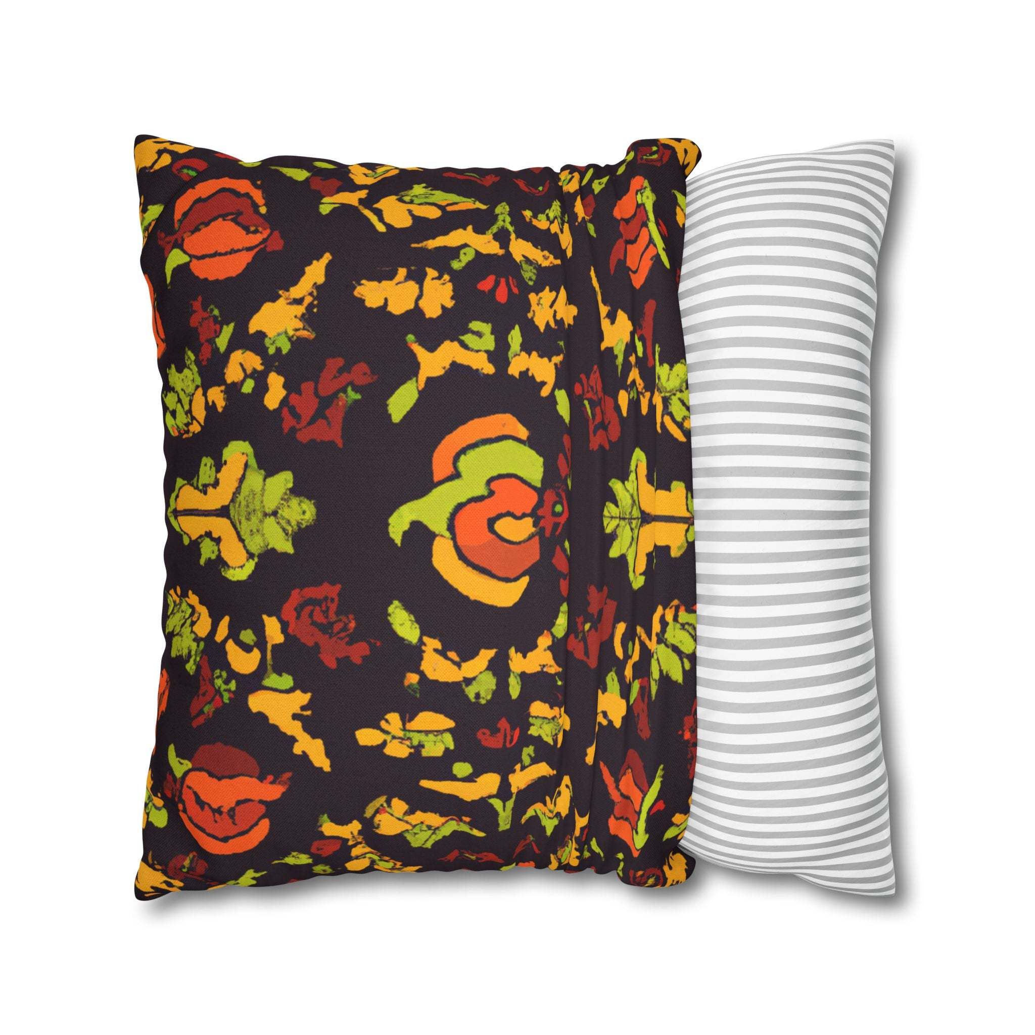 Vibrant Adinkra: Afrocentric Throw Pillow Case-Afroadorn 