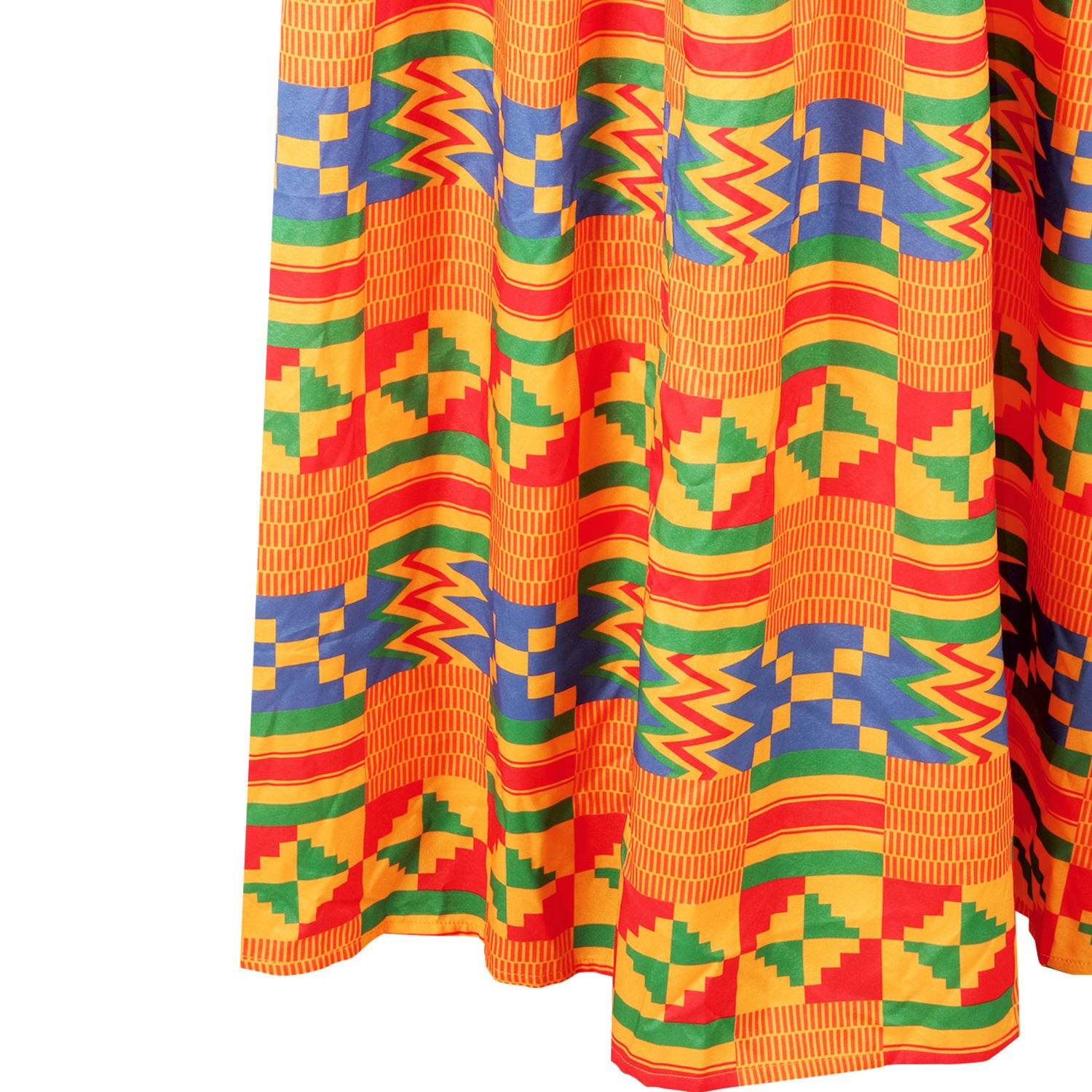 Vibrant Unity: African-inspired Kente Geometric Dress-Afroadorn 