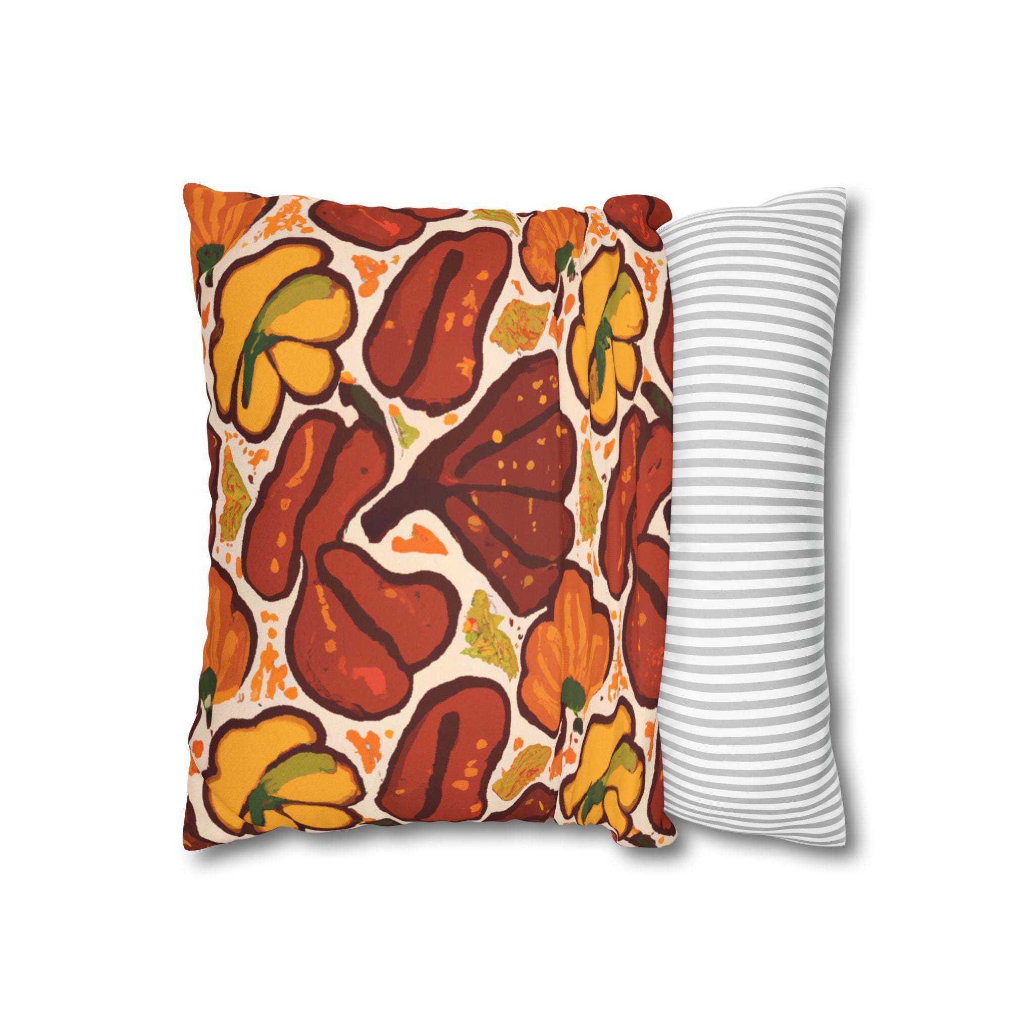 Autumn Baobab: Tribal Print Premium Suede Throw Pillow Cover-Afroadorn 