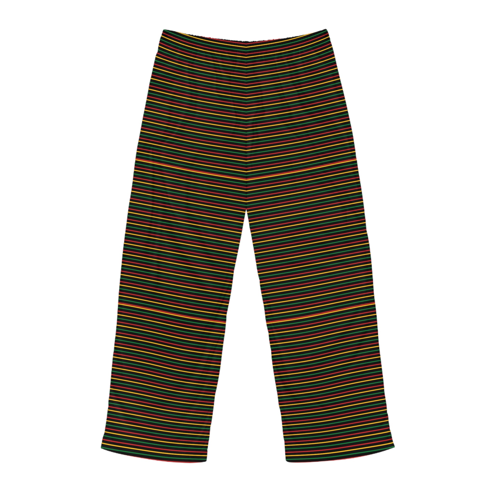 Unity Striped Pajama Pants in Pan-African Colors-Afroadorn 