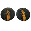 Black Queen & Black Girl Fly Black and Gold Accent Wooden Earrings-Afroadorn 