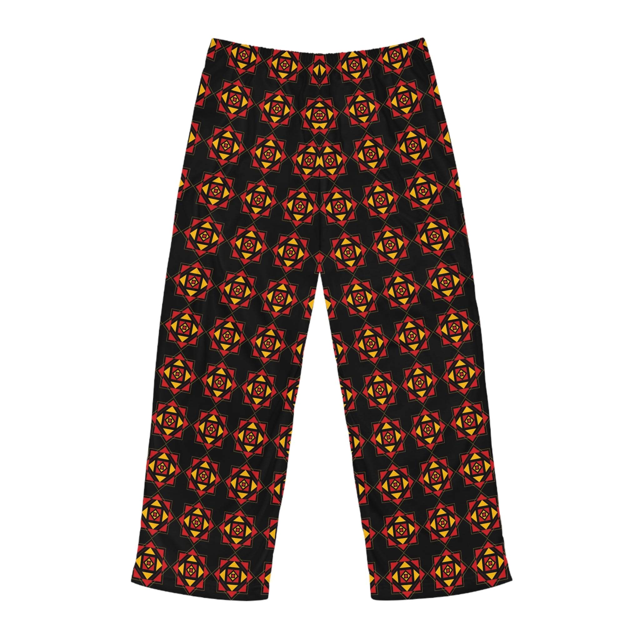 Black Kaleidoscope African-Inspired Pajama Pants-Afroadorn 