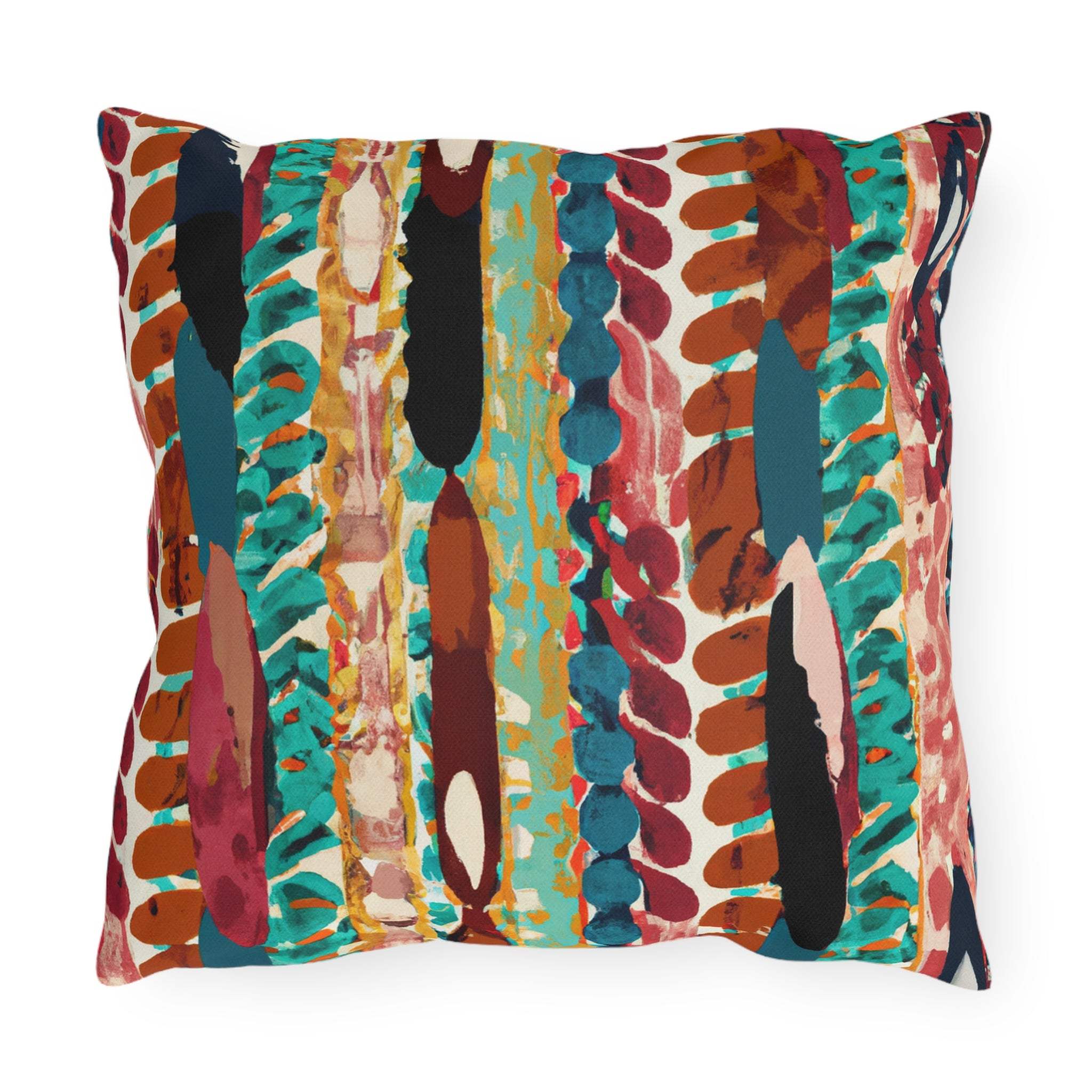 African Landscape Inspired Outdoor Throw Pillow-Afroadorn 