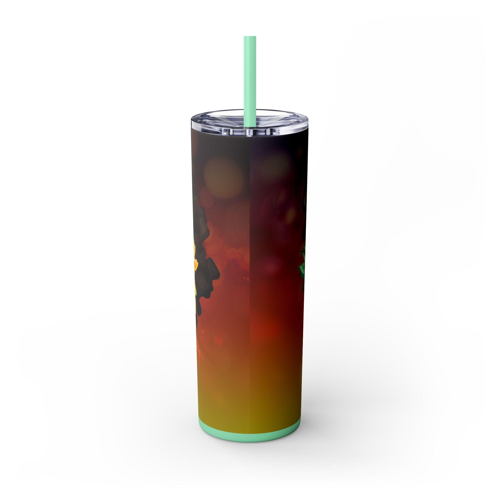 Sunflower Queen Slim Tumbler 20oz-Afroadorn 