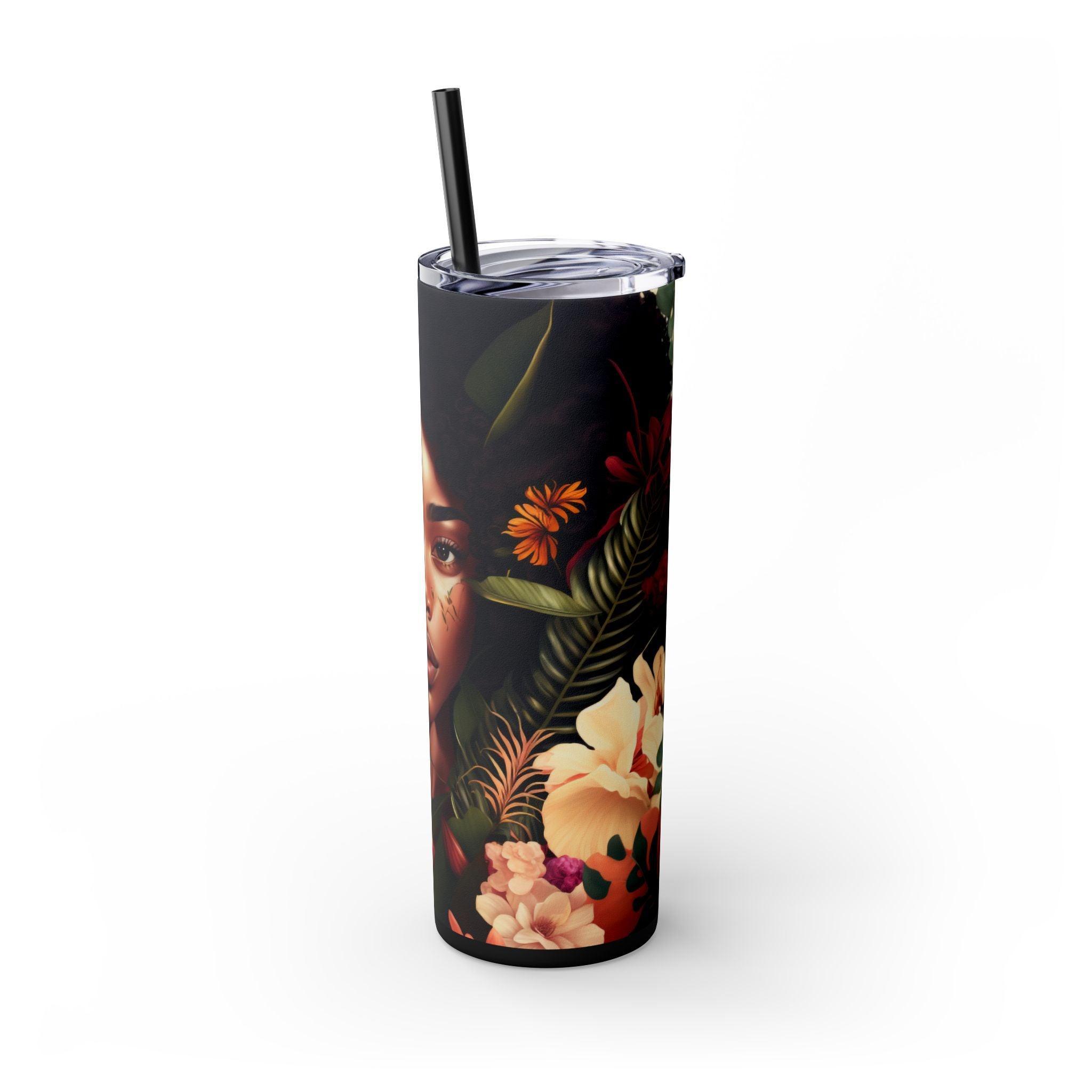 Vibrant African Flora Tumbler 20oz-Afroadorn 