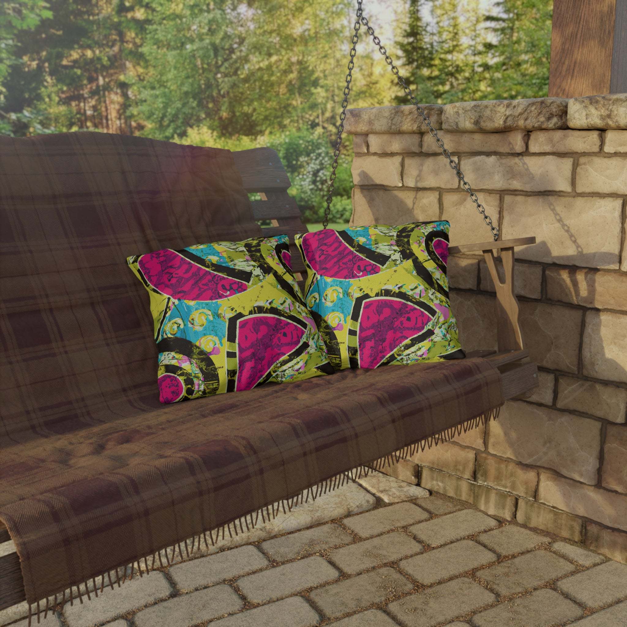 Serengeti Sunset Outdoor Throw Pillow-Afroadorn 