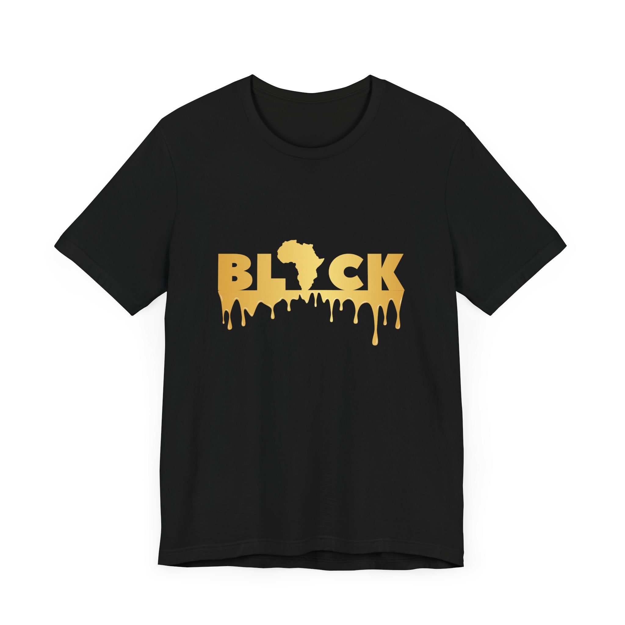 Gold Drip Black Africa T-Shirt-Afroadorn 