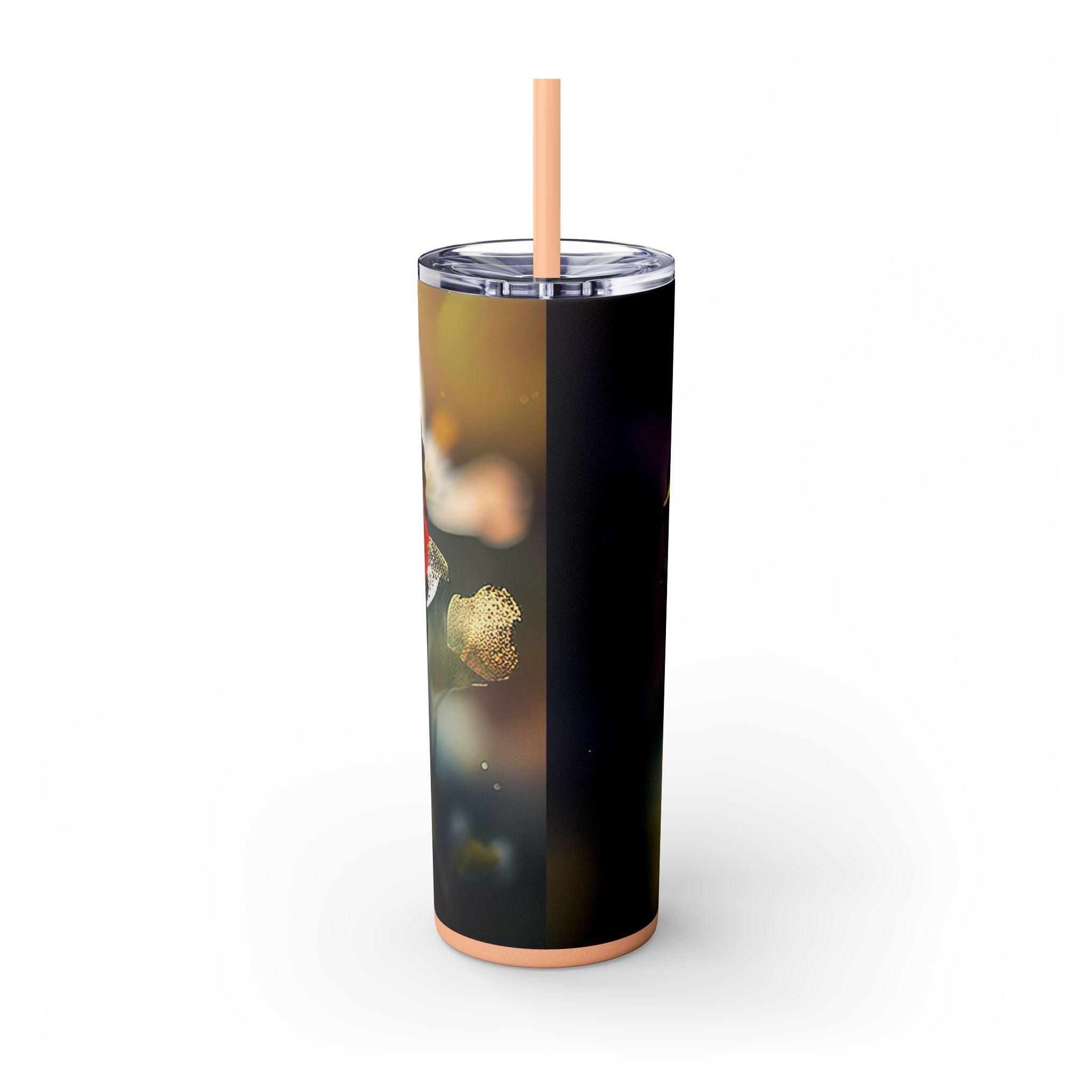 Sunflower Adorned Headwrap Skinny Tumbler-Afroadorn 