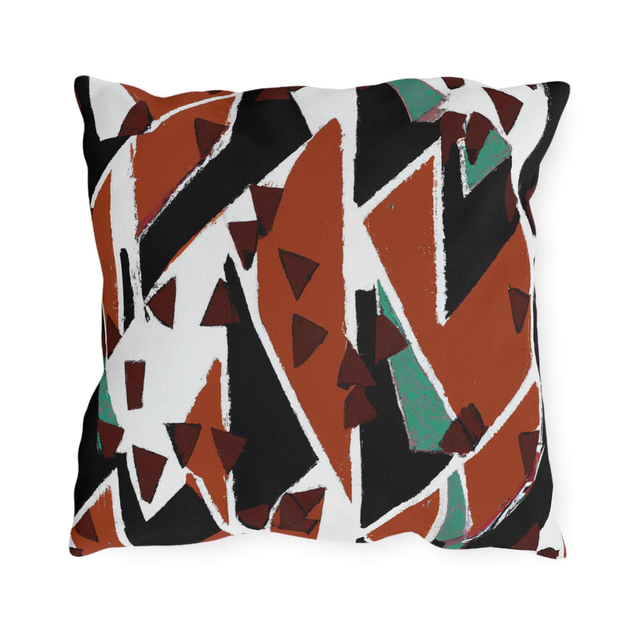 Earth Tone Abstract Outdoor Pillow-Afroadorn 