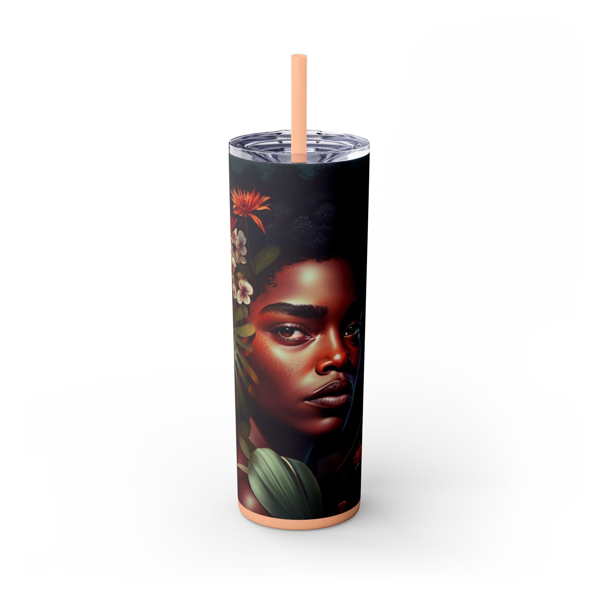 Earthy Afrique 20oz Tumbler with Straw-Afroadorn 