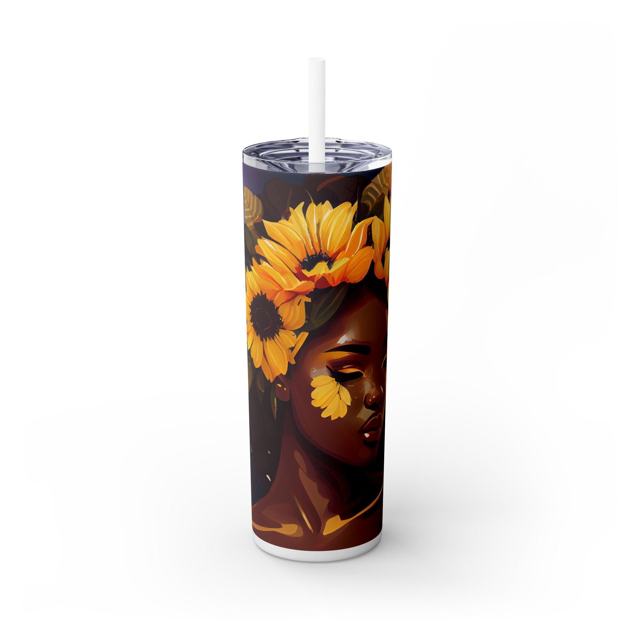 Sunflower Sisterhood 20oz Tumbler-Afroadorn 