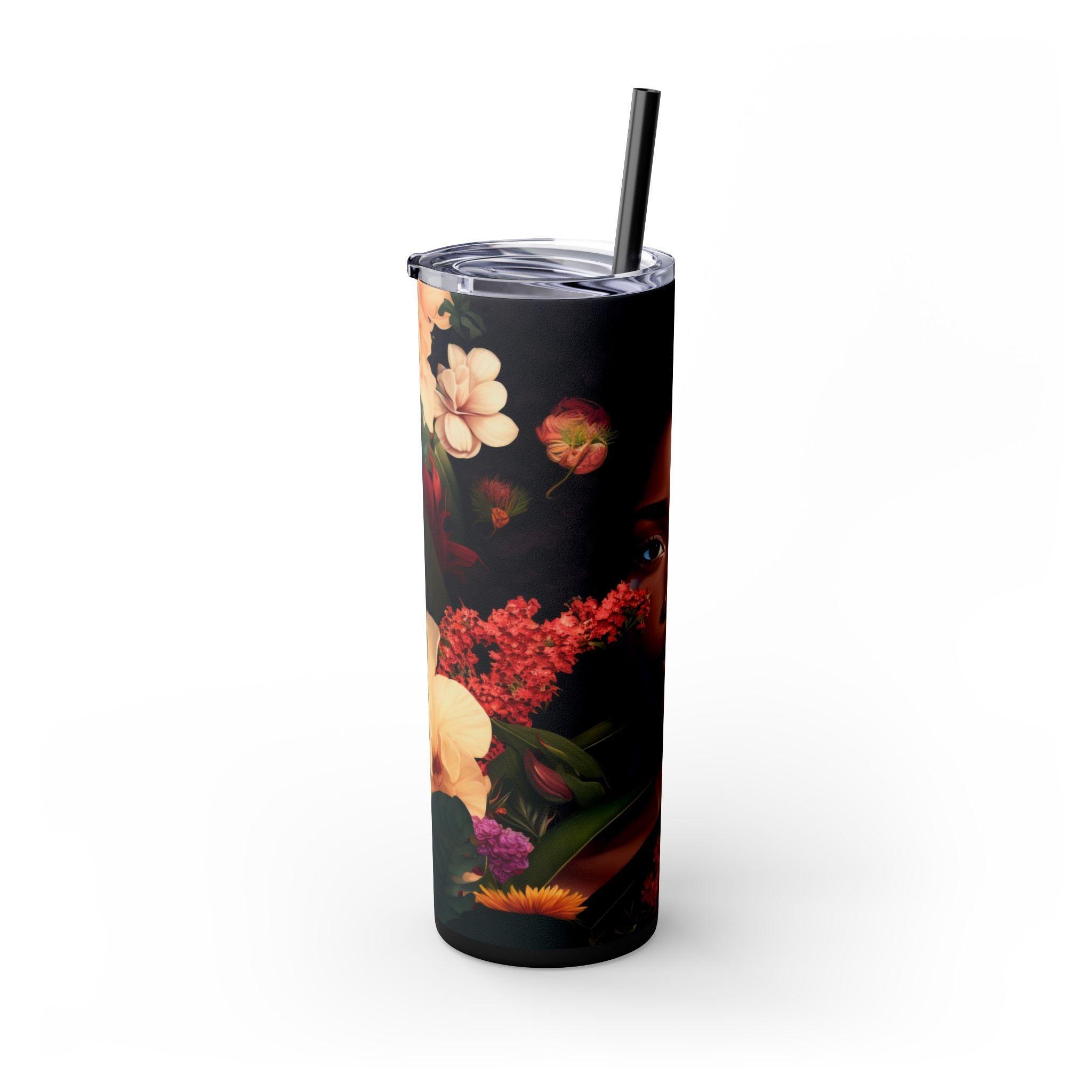 Vibrant African Flora Tumbler 20oz-Afroadorn 