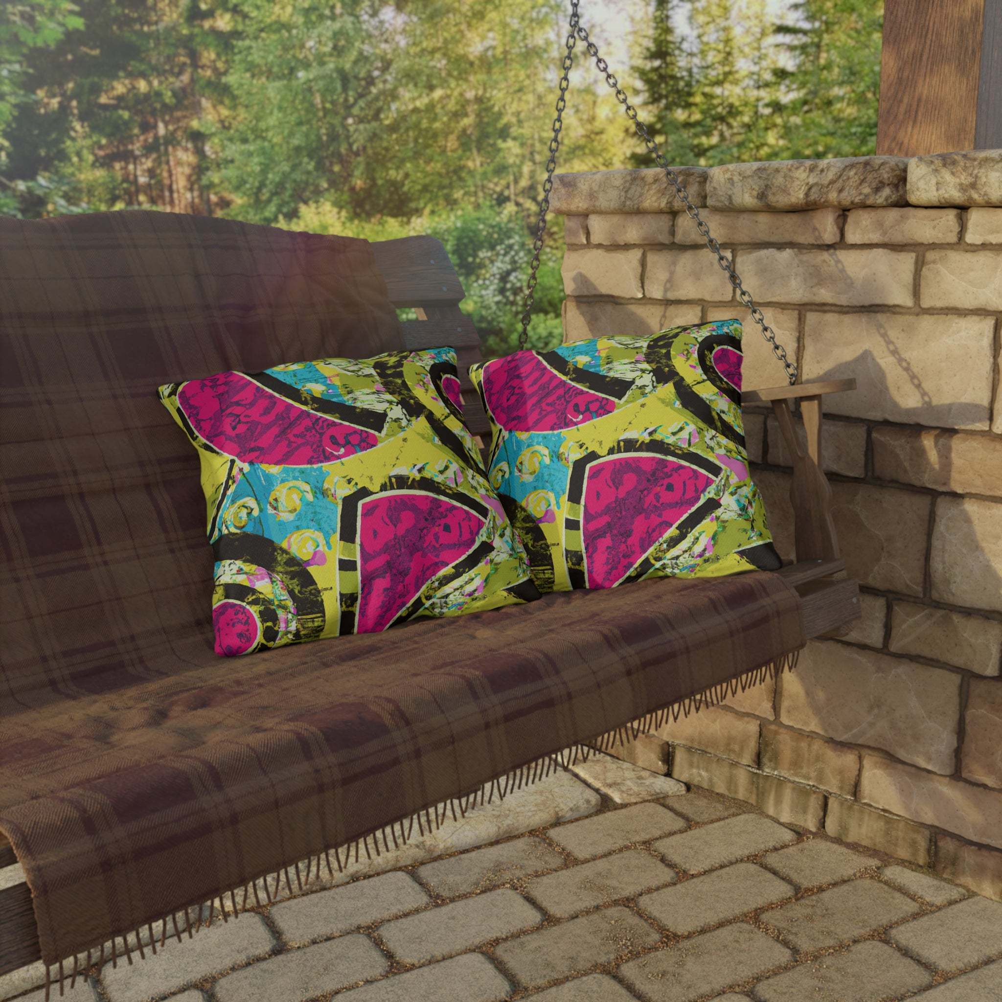 Serengeti Sunset Outdoor Throw Pillow-Afroadorn 