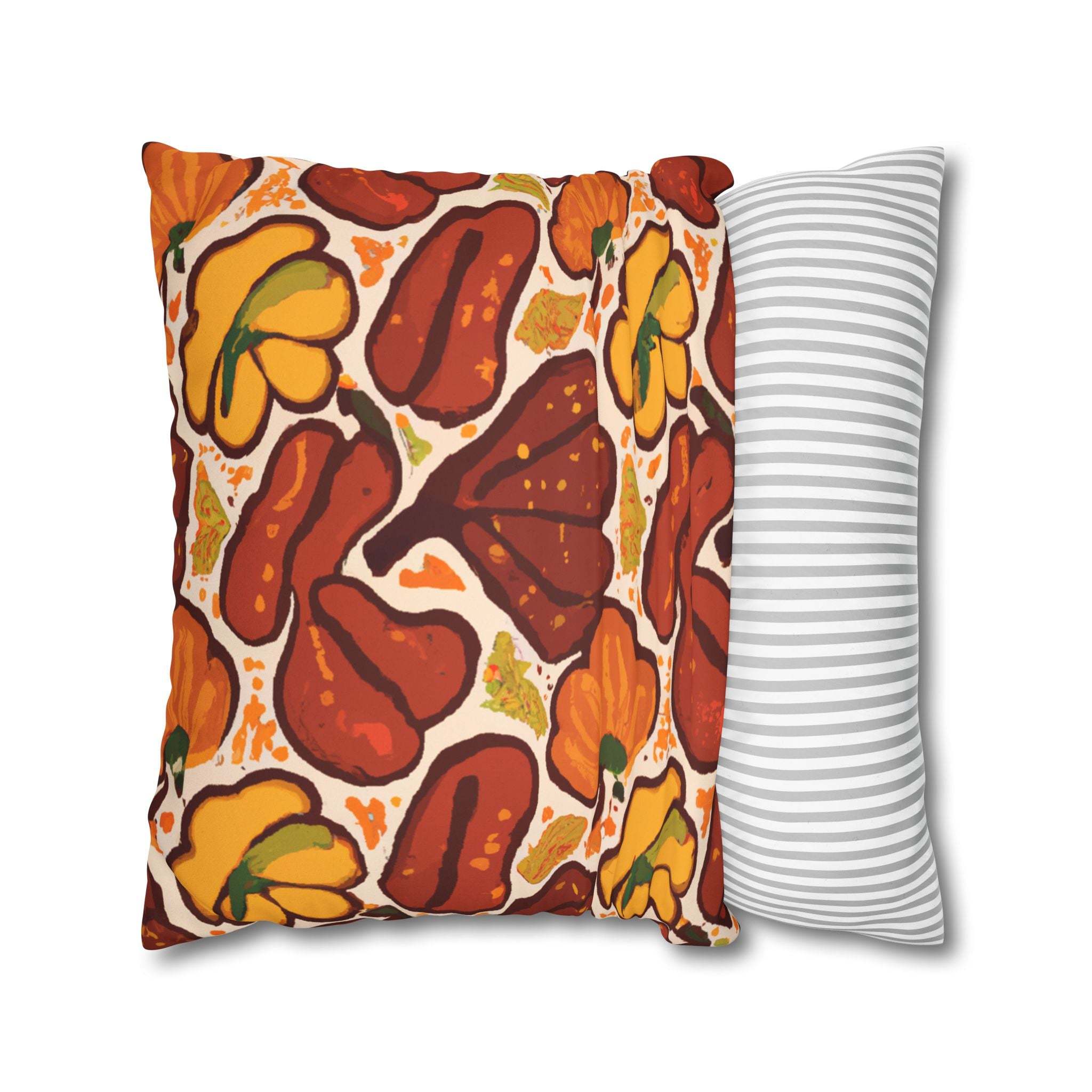 Autumn Baobab: Tribal Print Premium Suede Throw Pillow Cover-Afroadorn 