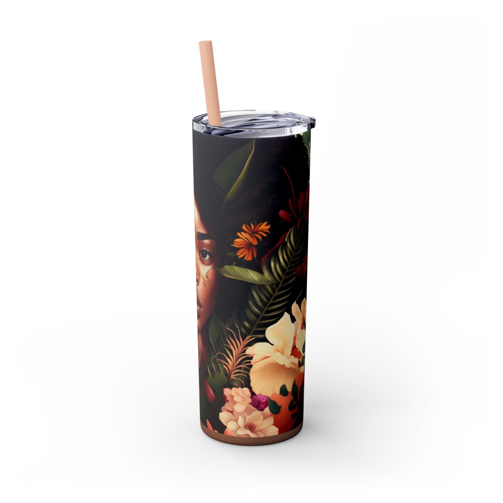 Vibrant African Flora Tumbler 20oz-Afroadorn 