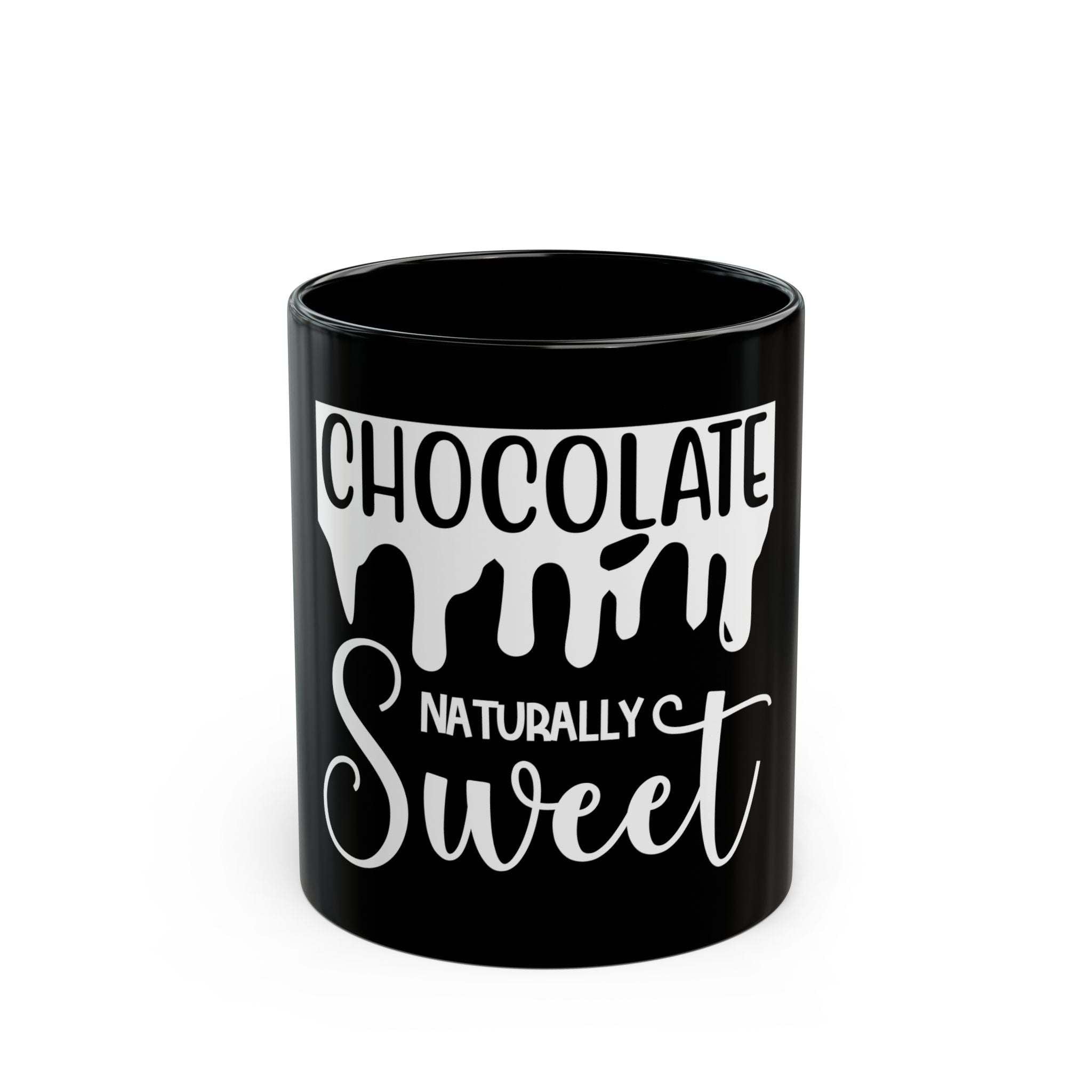 Bold Black 'Chocolate Naturally Sweet' Mug-Afroadorn 