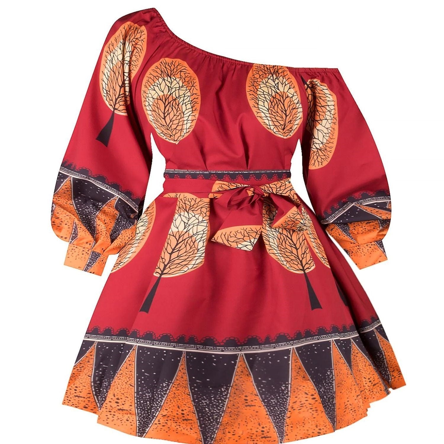 Vibrant Heritage Evening Dress