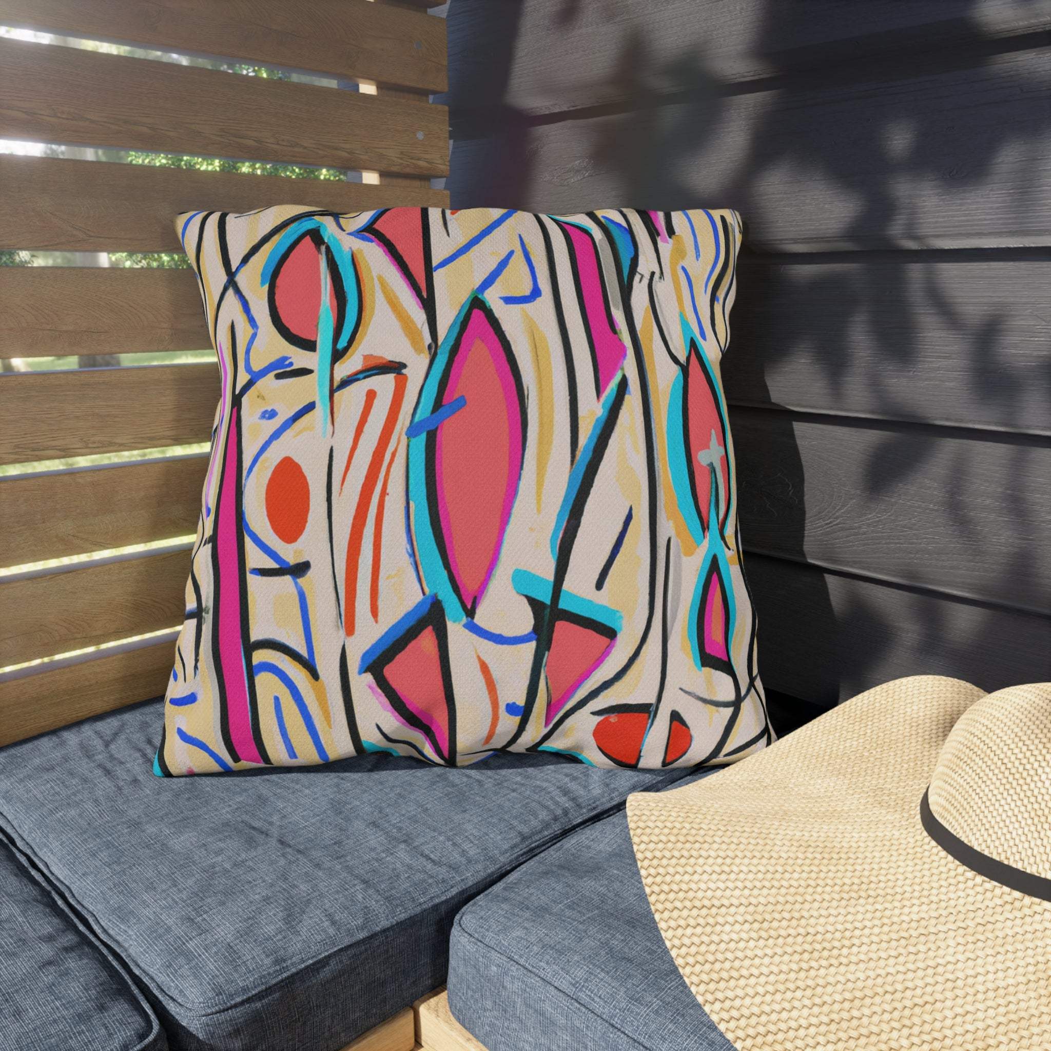 Vibrant Sahara Sunbloom Outdoor Throw Pillow-Afroadorn 