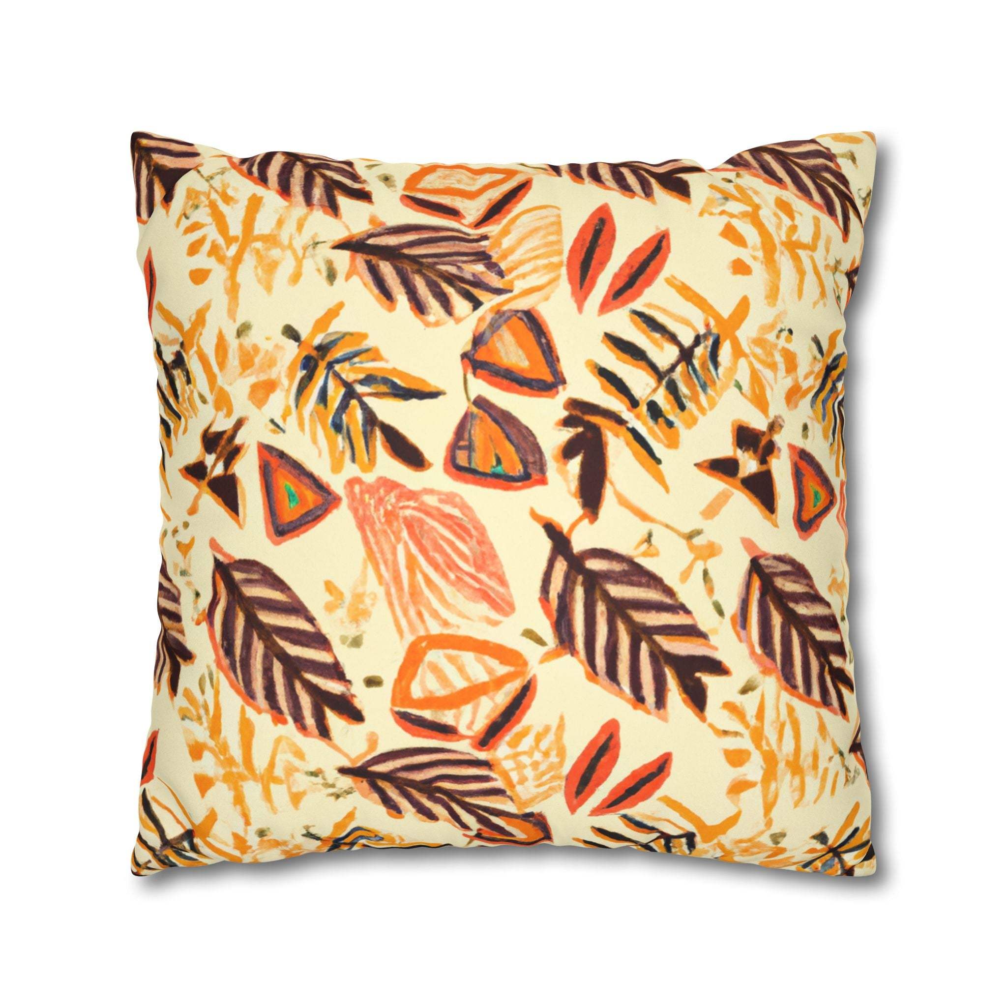 Earthy Aura: African-Inspired Suede Throw Pillow Cover-Afroadorn 