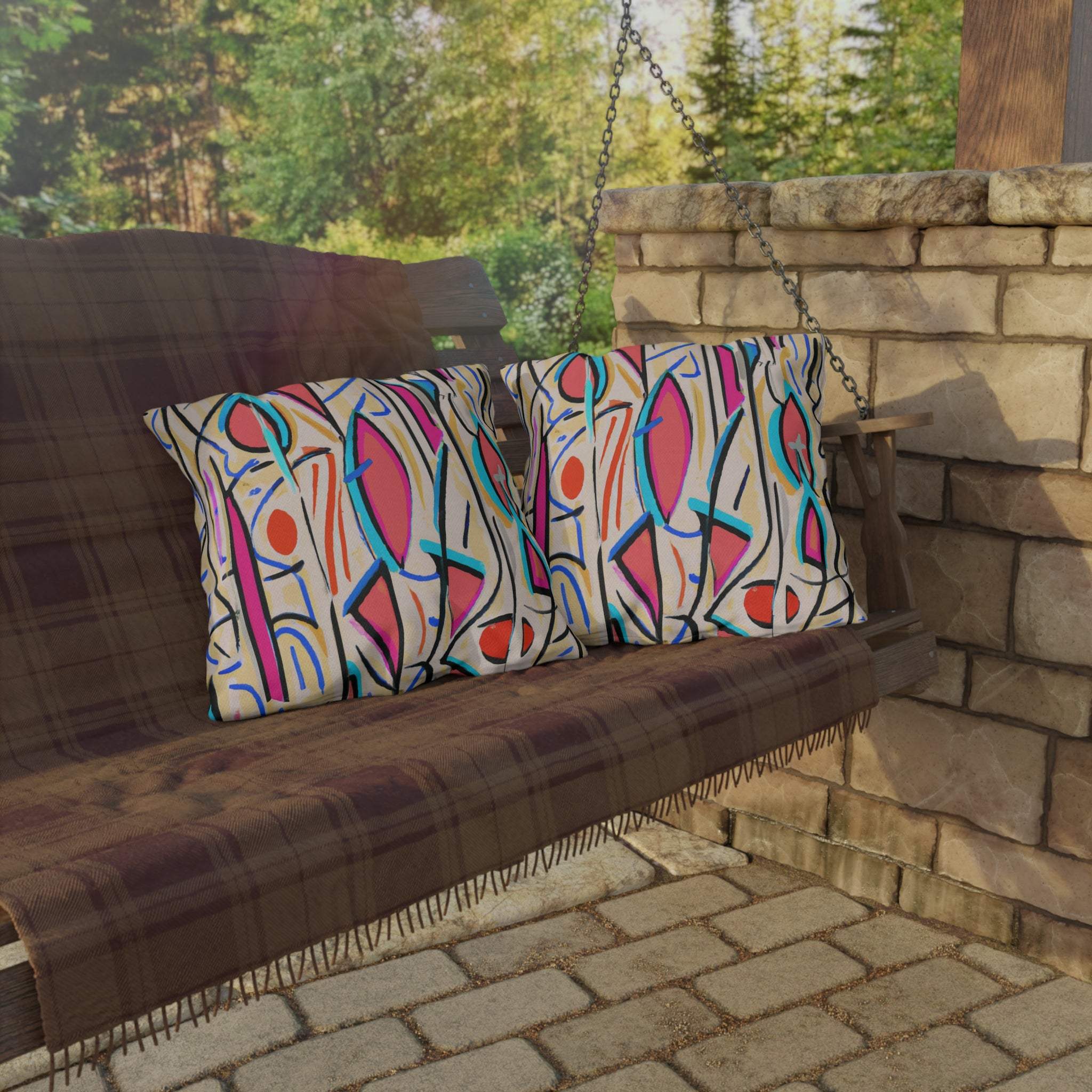 Vibrant Sahara Sunbloom Outdoor Throw Pillow-Afroadorn 