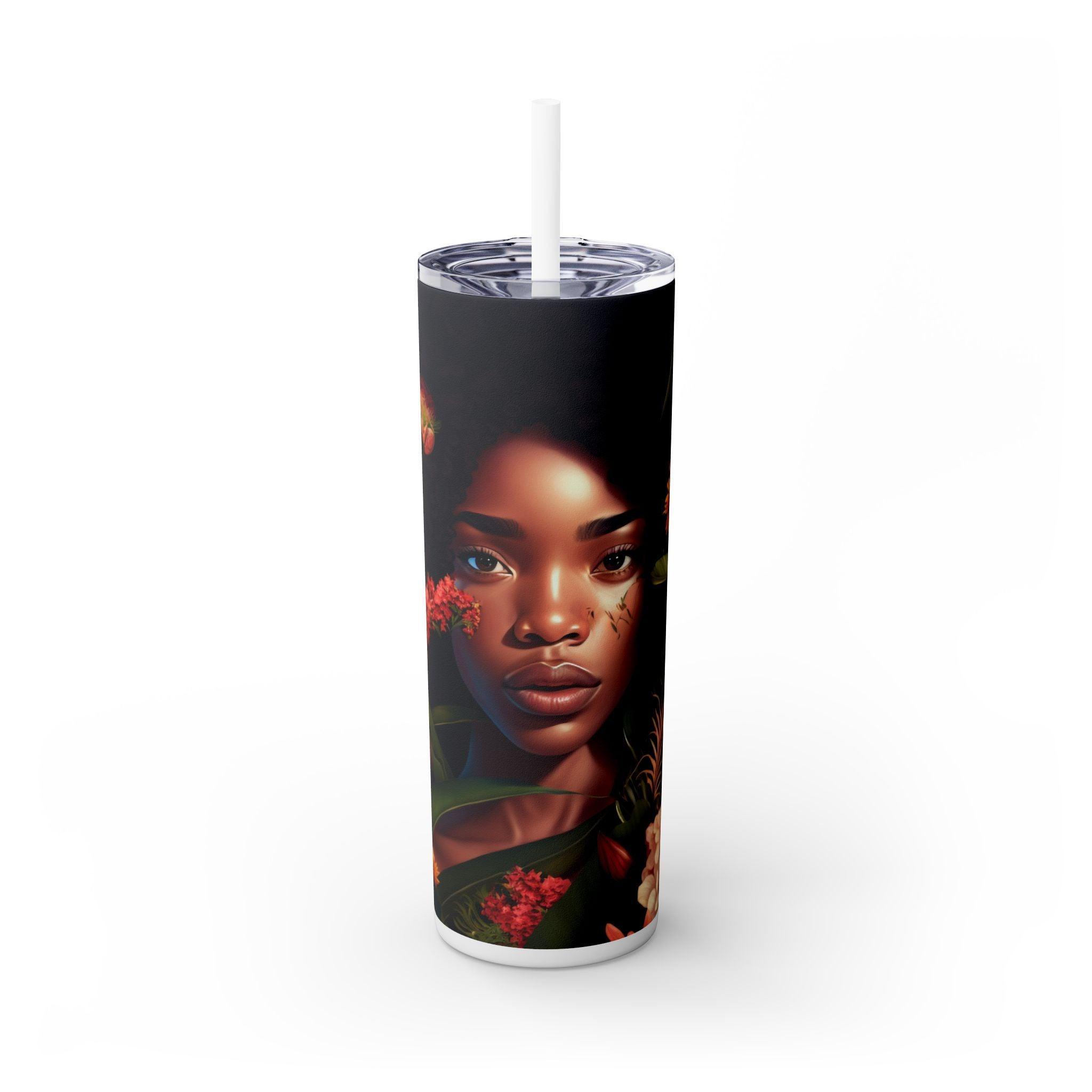 Vibrant African Flora Tumbler 20oz-Afroadorn 