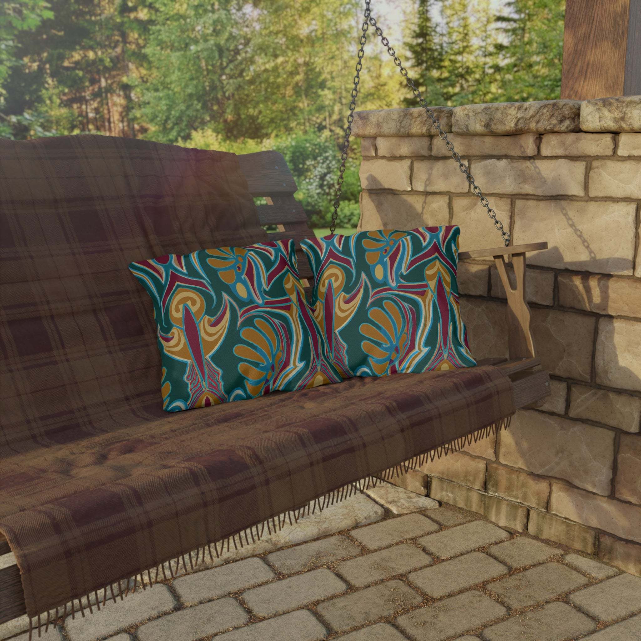 Vibrant Savanna Sunsets Outdoor Throw Pillow-Afroadorn 