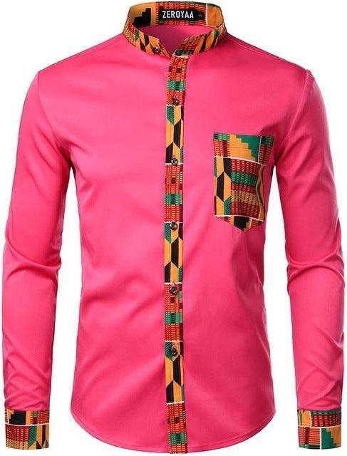 Men's Vibrant Kente Dashiki Top-Afroadorn 