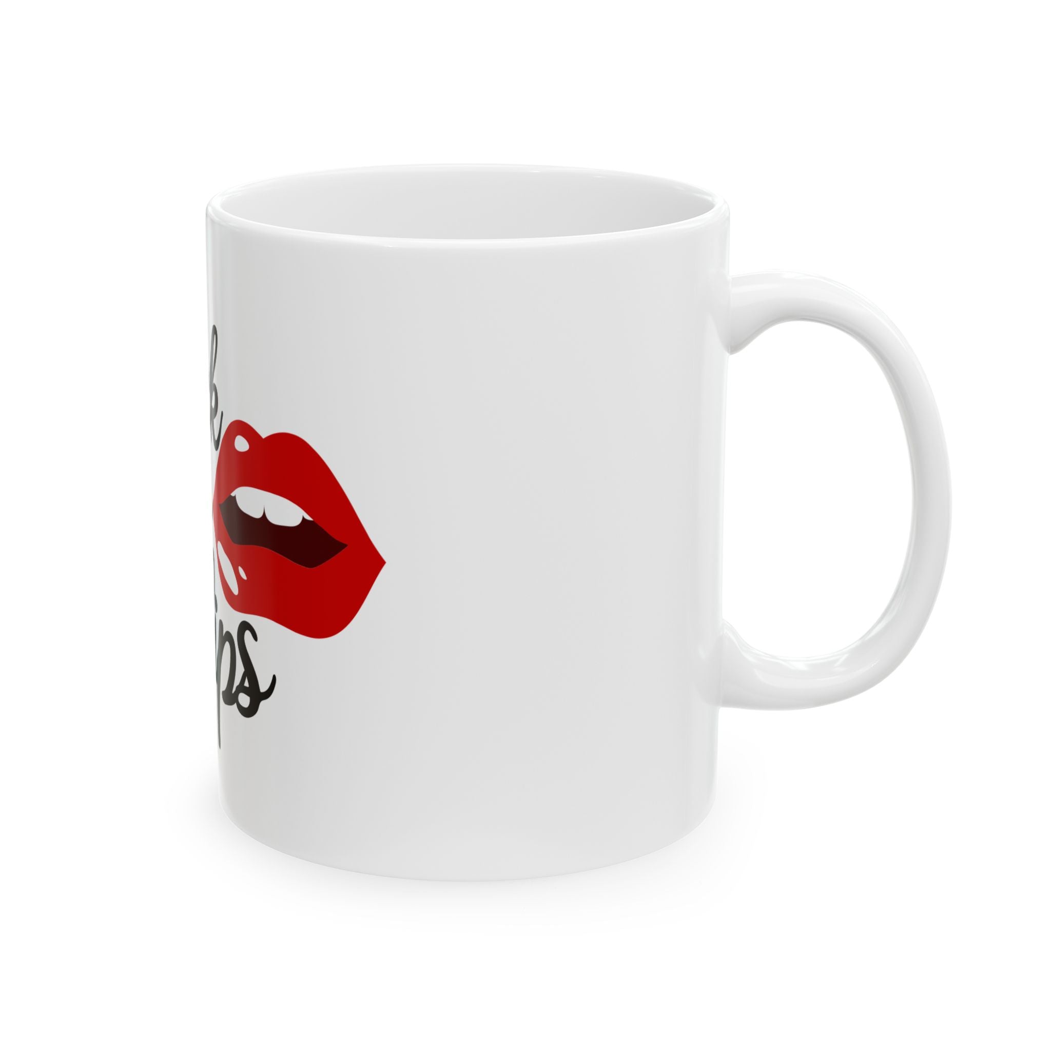 Bold Red Lips Black Queens Mug-Afroadorn 