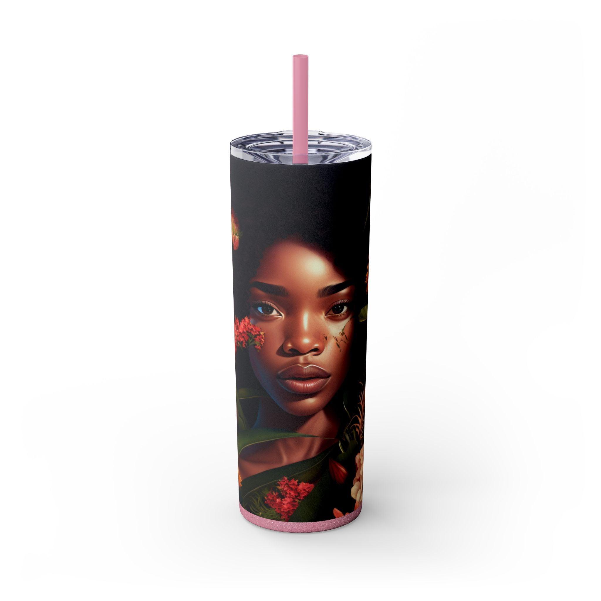 Vibrant African Flora Tumbler 20oz-Afroadorn 