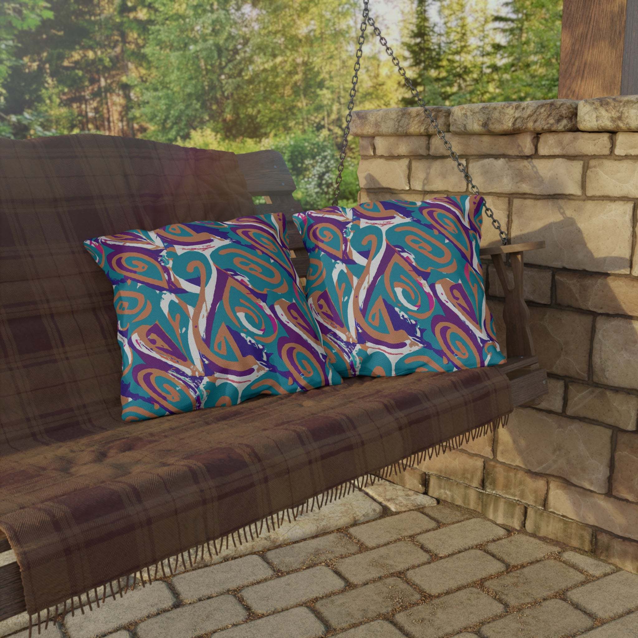 Afrisolar Vibrance - African-Inspired Outdoor Throw Pillow-Afroadorn 