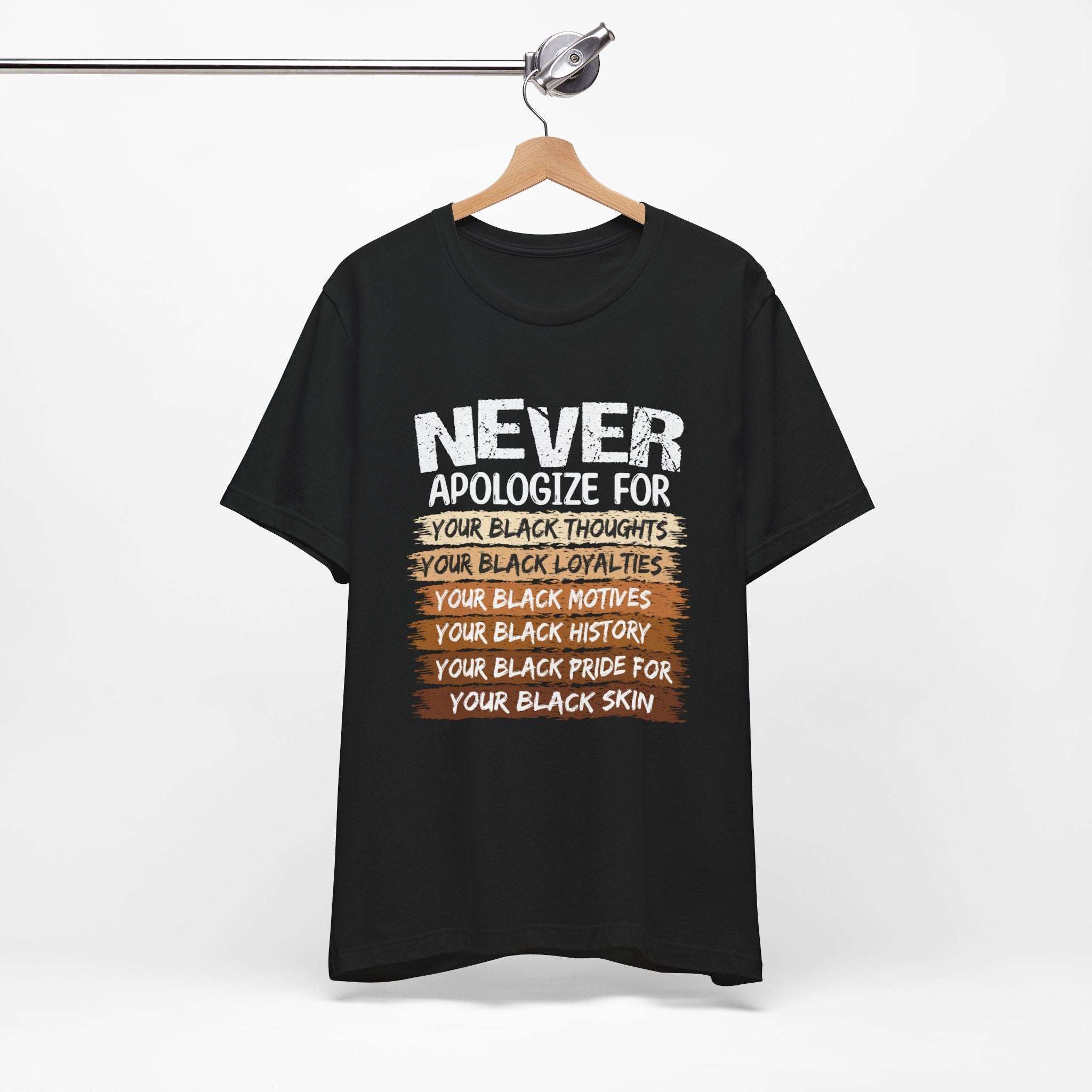 NEVER T-Shirt - Bold Black Pride Statement-Afroadorn 